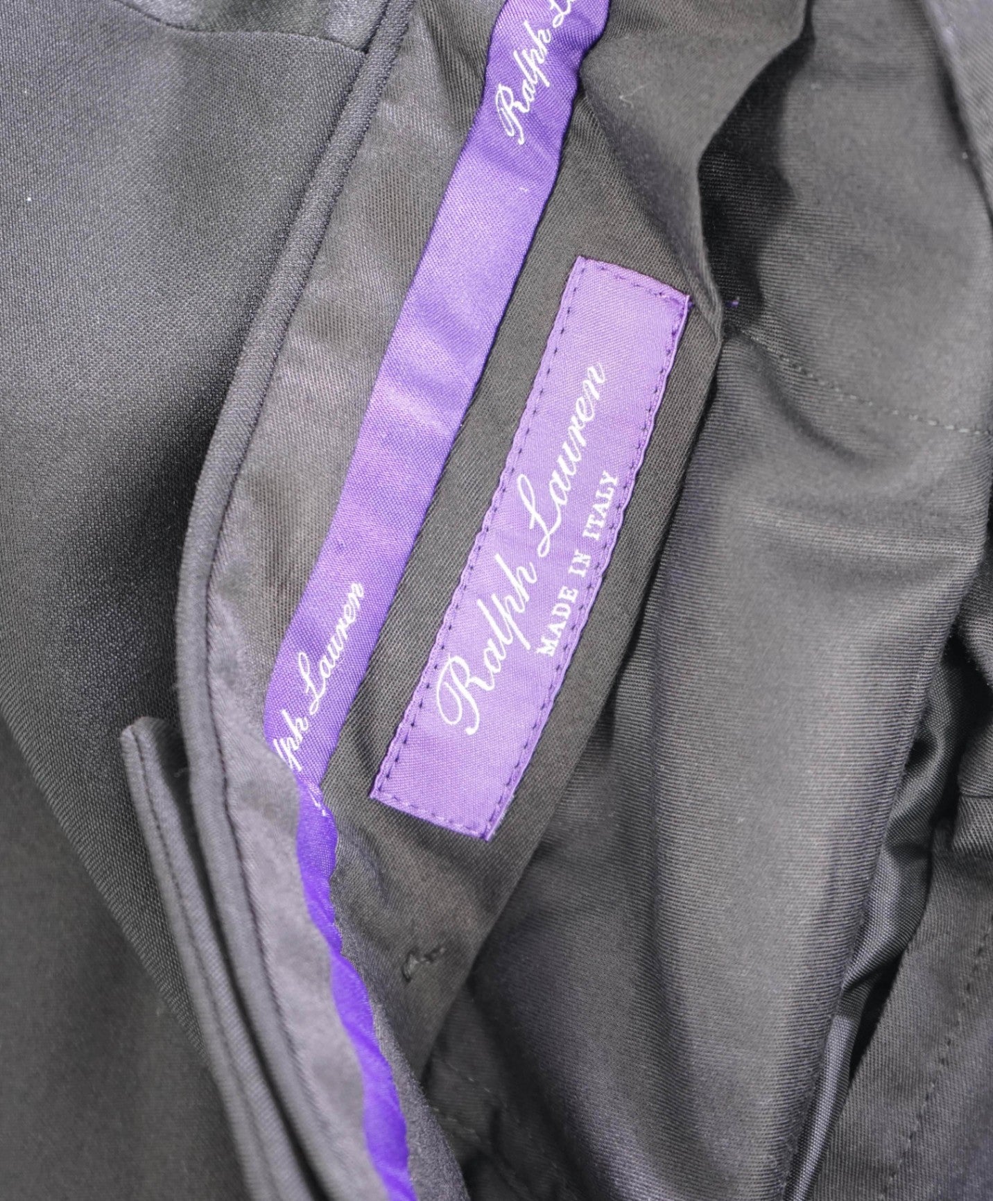 $995 RALPH LAUREN PURPLE LABEL - Black Tuxedo Pants - 32W