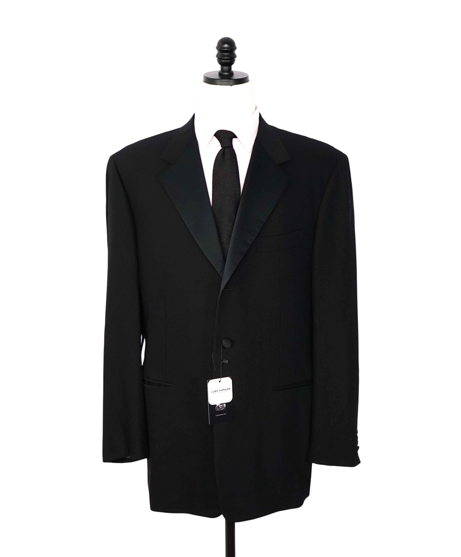 PAL ZILERI - *VINTAGE* Black Wool 3Btn Notch Lapel Tuxedo - 44L