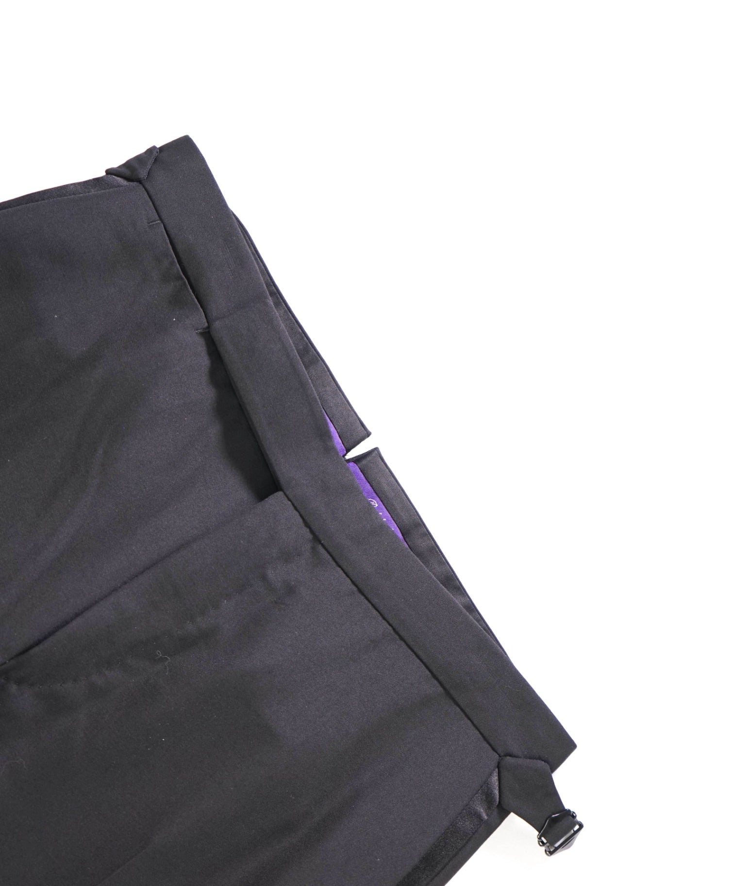 $995 RALPH LAUREN PURPLE LABEL - Black Tuxedo Pants - 32W