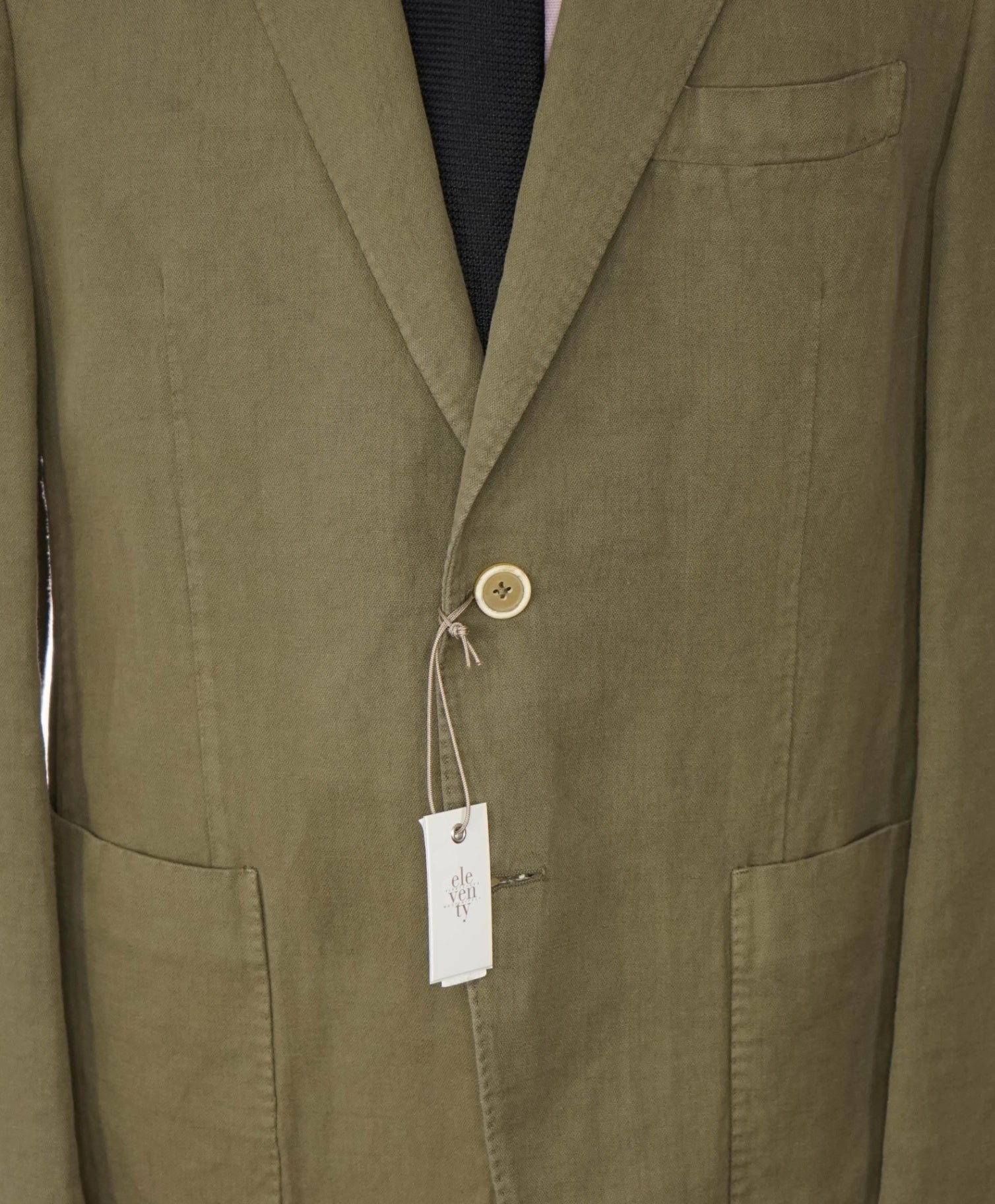 $1,095 ELEVENTY - Green Linen/Cotton Blazer - 42