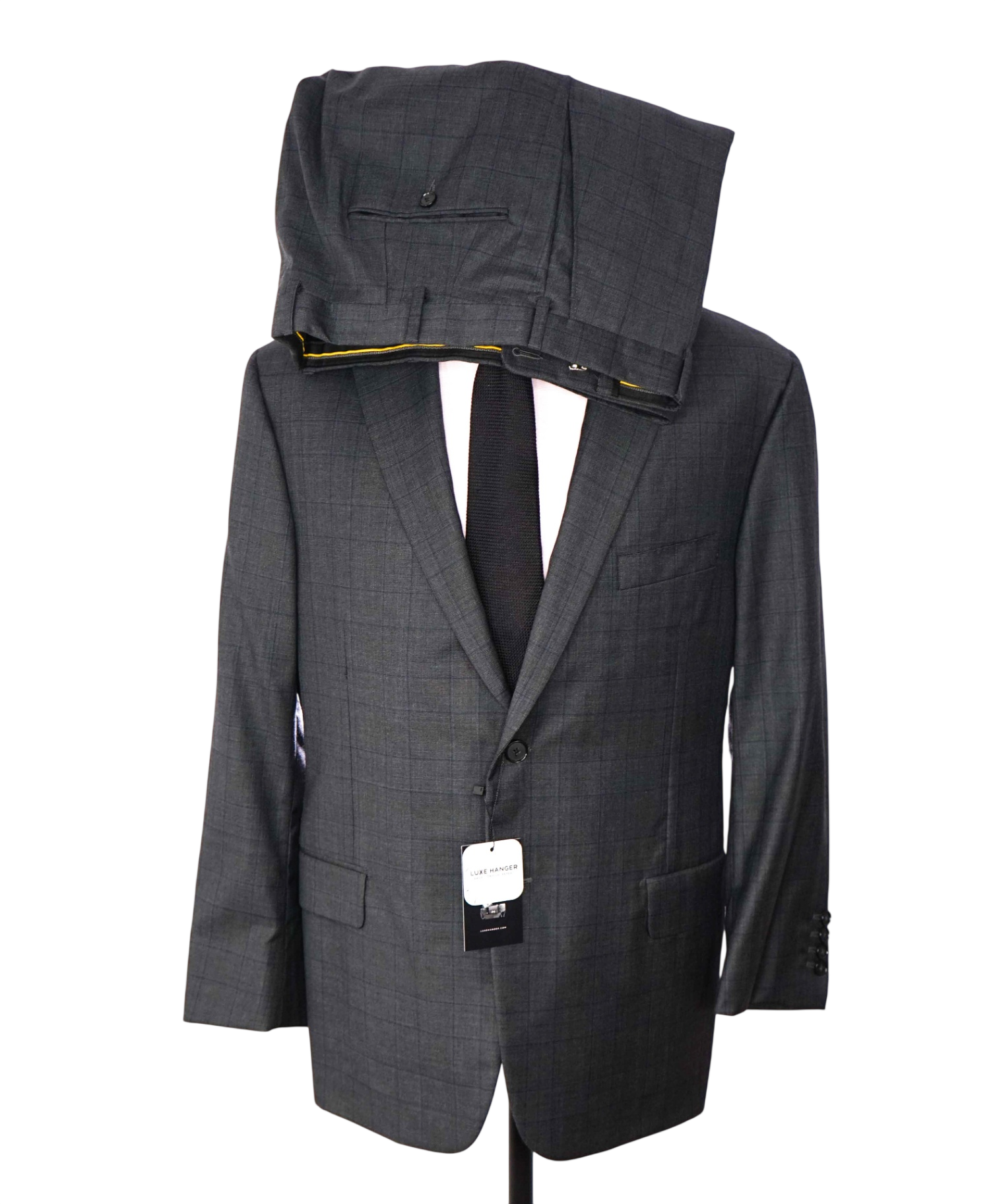 $1,695 LORO PIANA For HICKEY FREEMAN-Gray Plaid Wool Suit- 46R