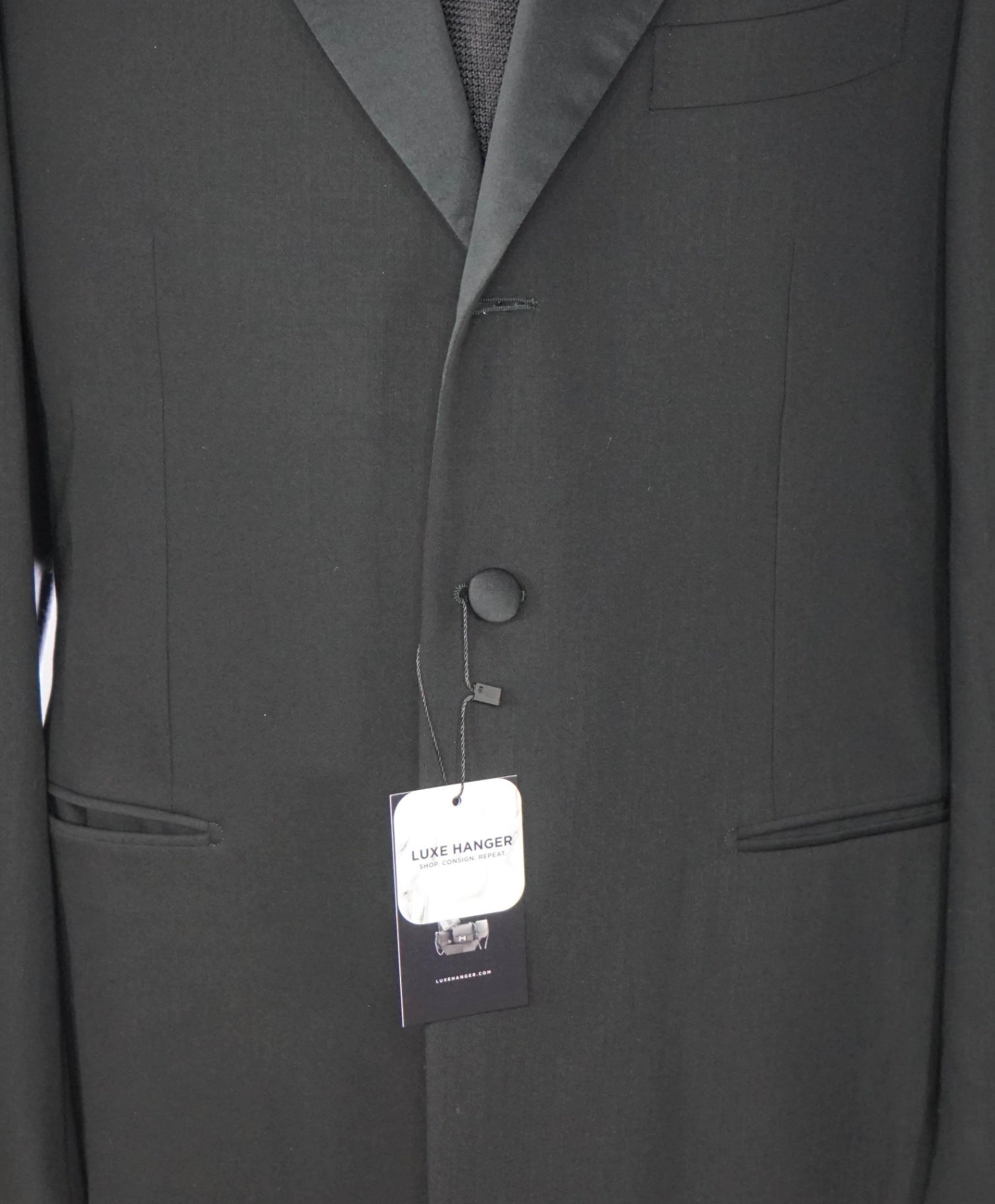 PAL ZILERI - *VINTAGE* Black Wool 3Btn Notch Lapel Tuxedo - 44L