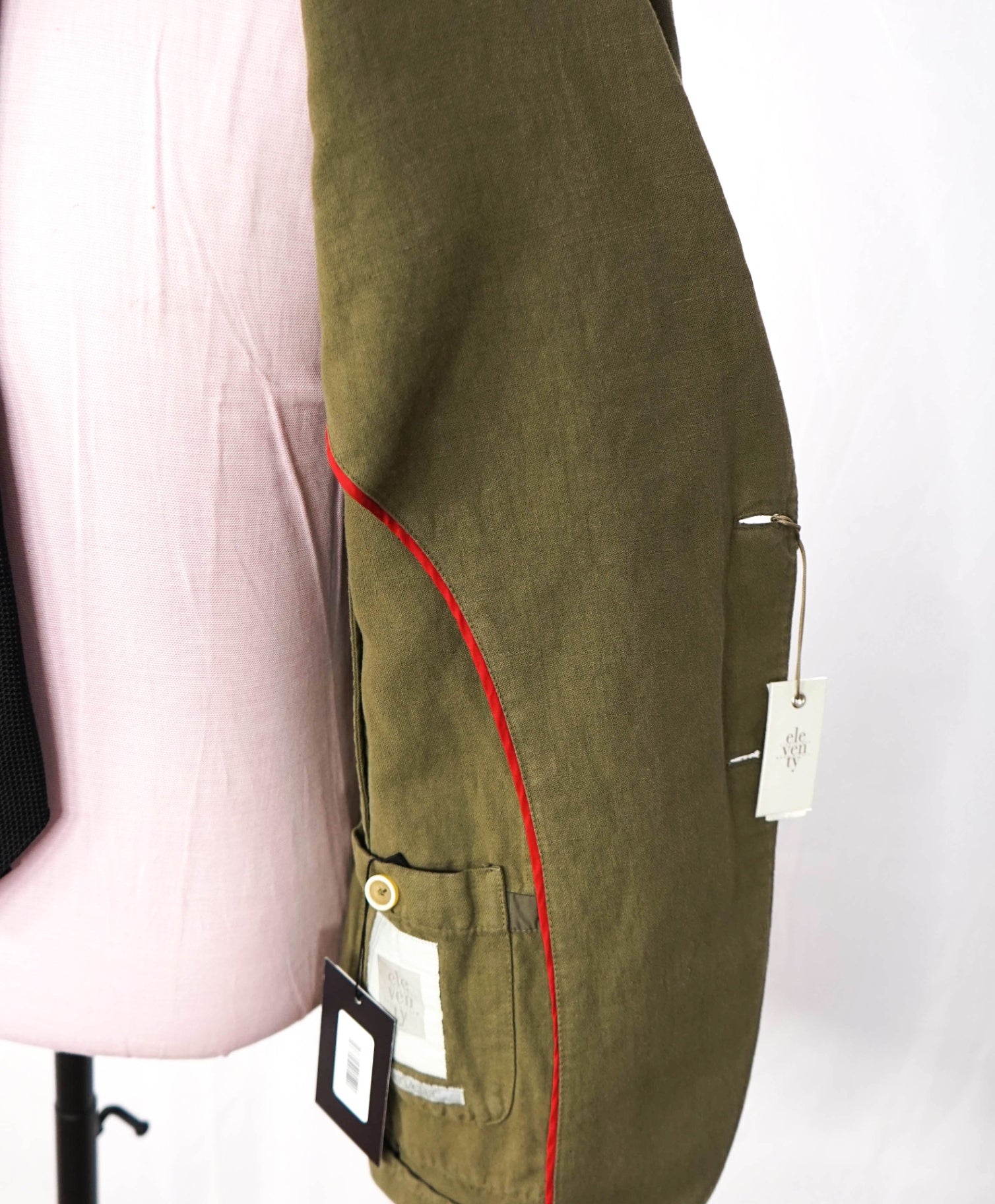$1,095 ELEVENTY - Green Linen/Cotton Blazer - 42