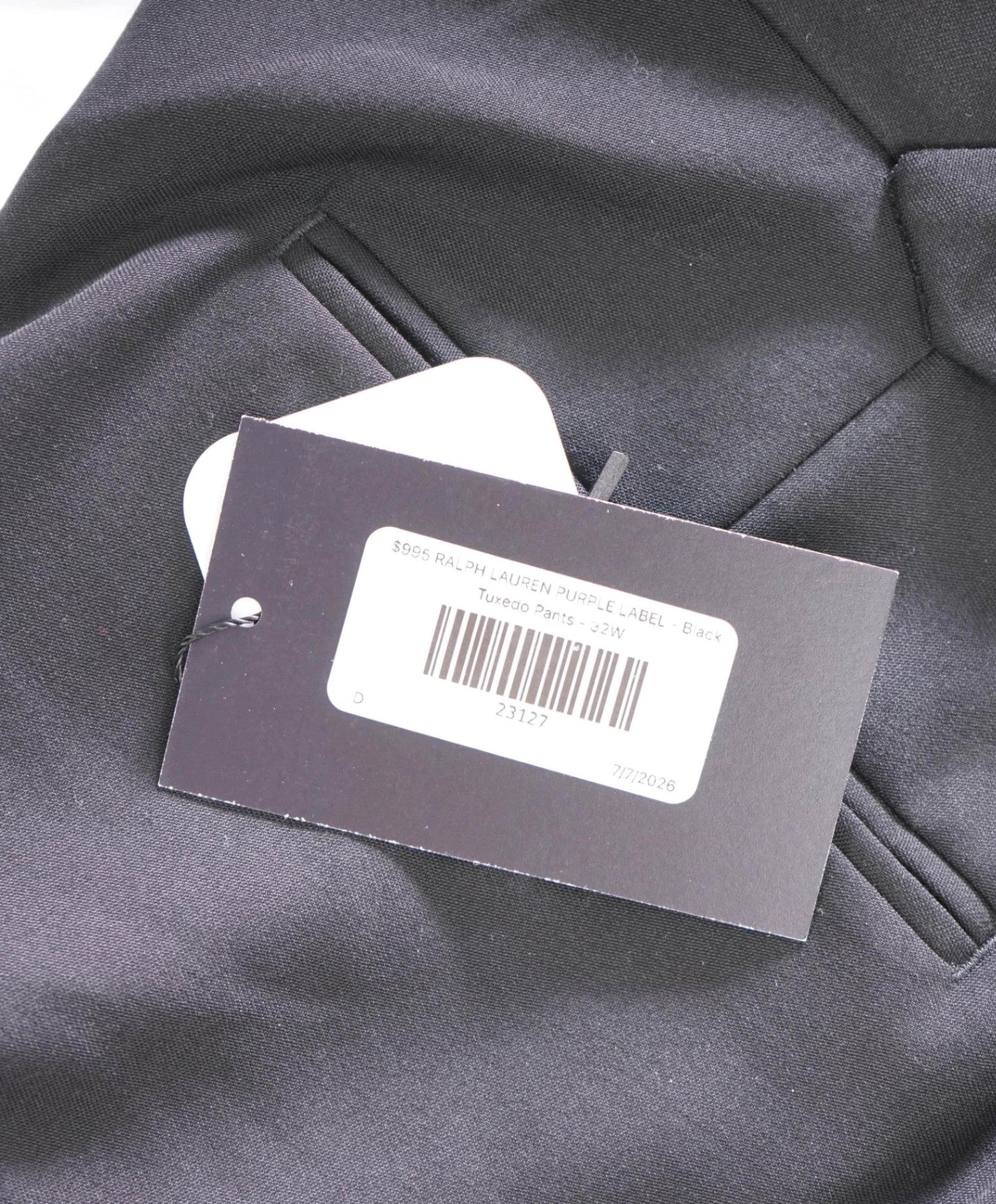 $995 RALPH LAUREN PURPLE LABEL - Black Tuxedo Pants - 32W