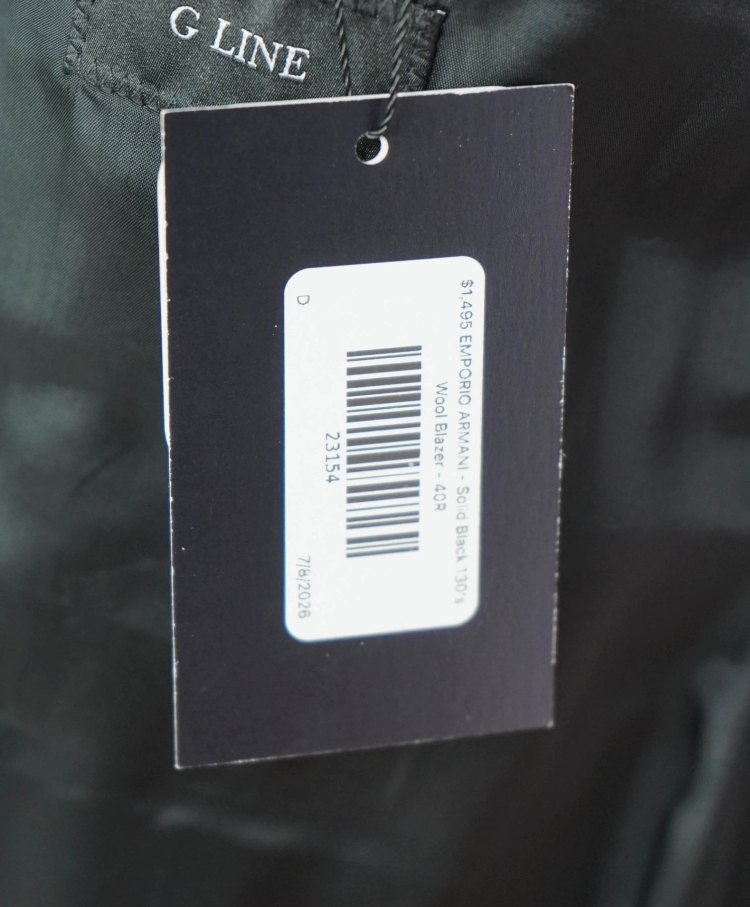 $1,495 EMPORIO ARMANI - Solid Black 130's Wool Blazer - 40R