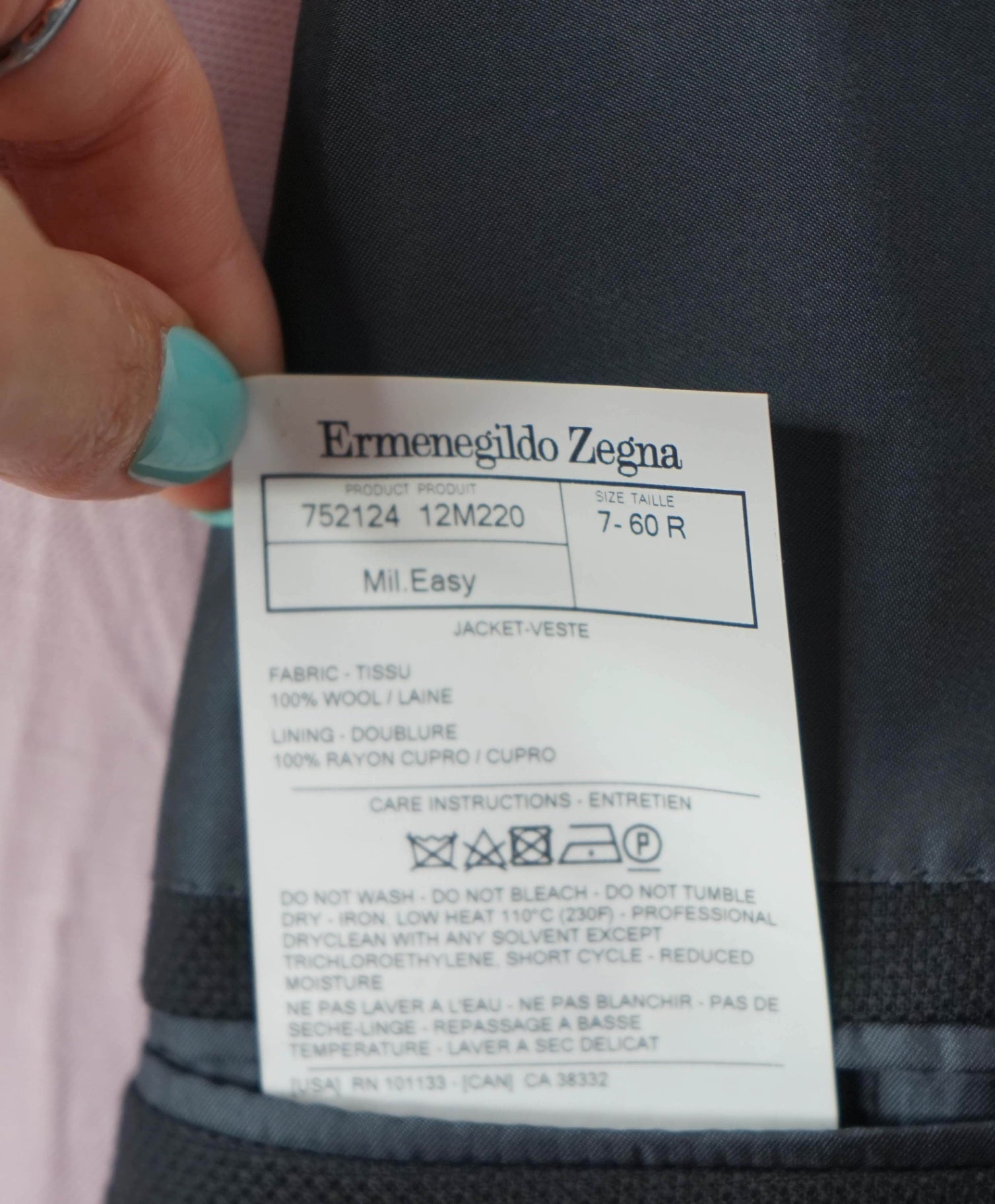 $2,595 ZEGNA - Black "COOL EFFECT" Wool Blazer - 50R US