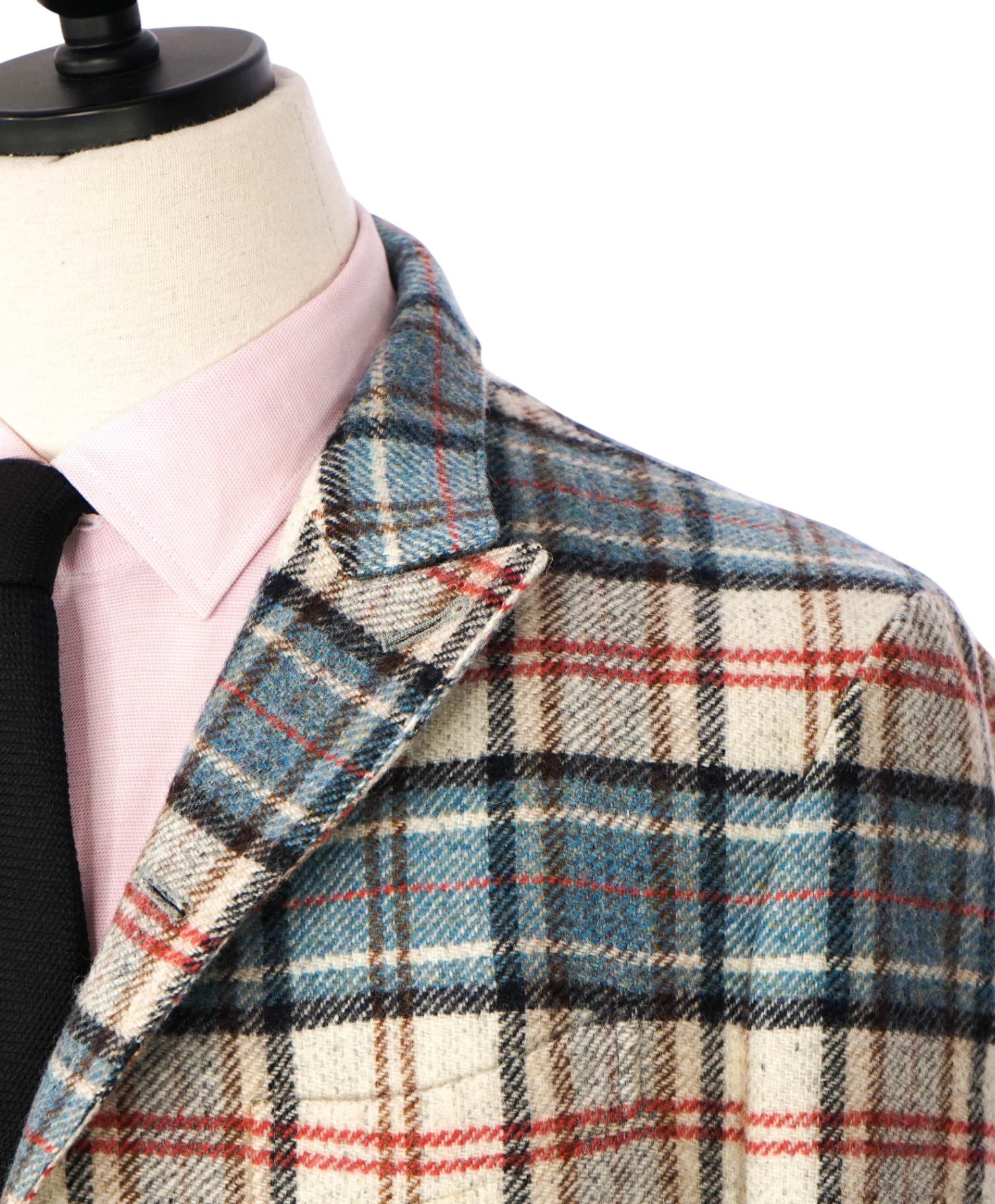 BOGLIOLI - Blue/Ivory Plaid Wool 6Btn Coat/Blazer - 44R