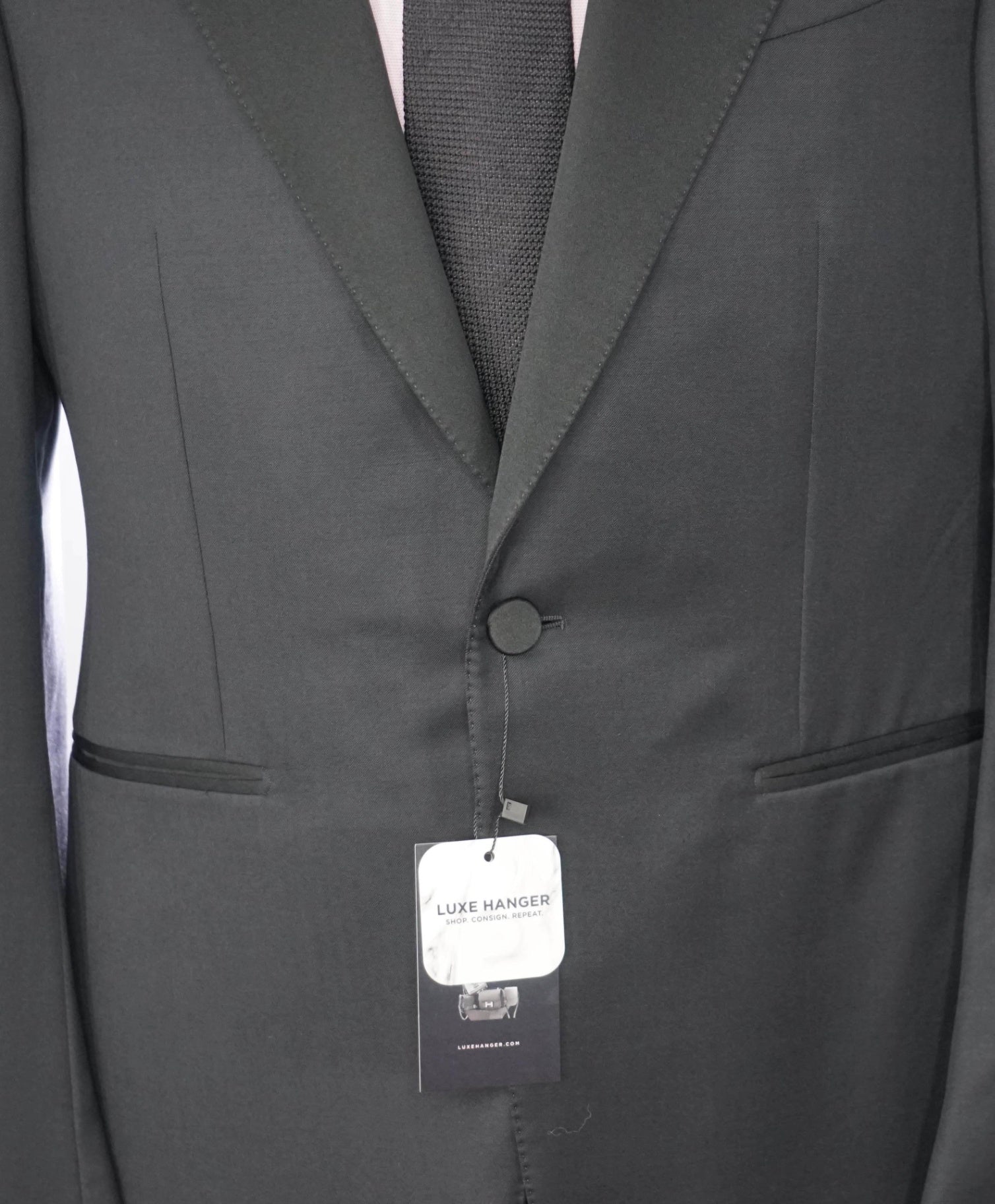 $2,995 ZEGNA - Black "MICRONSPHERE" Peak Dinner Jacket - 38S