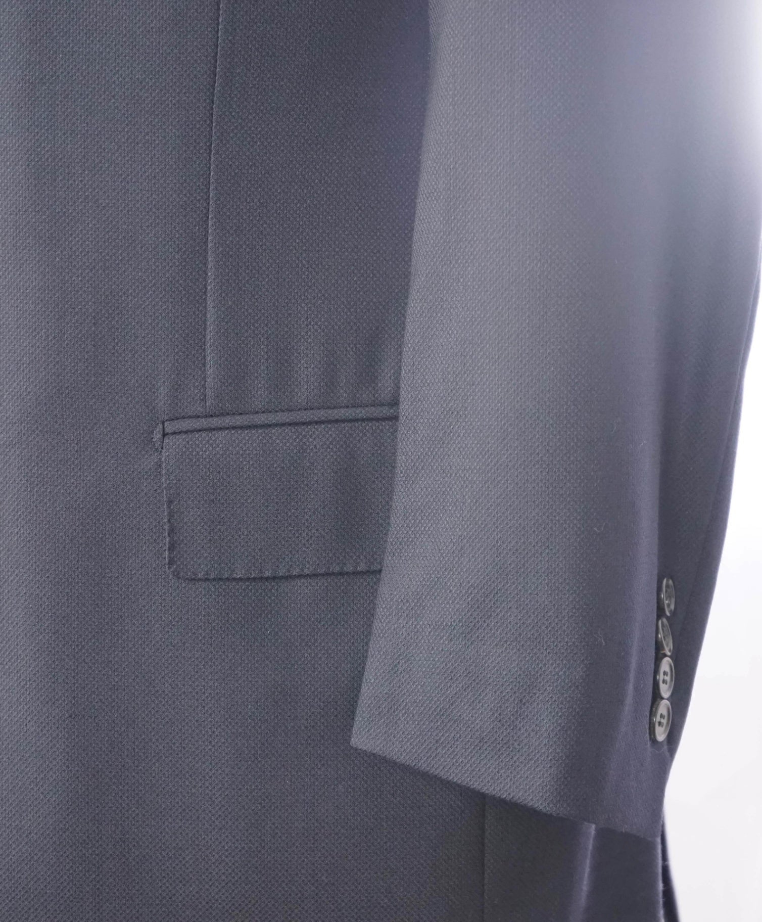 ZEGNA - Navy Blue Textured "COOL EFFECT" Wool Blazer - 42S
