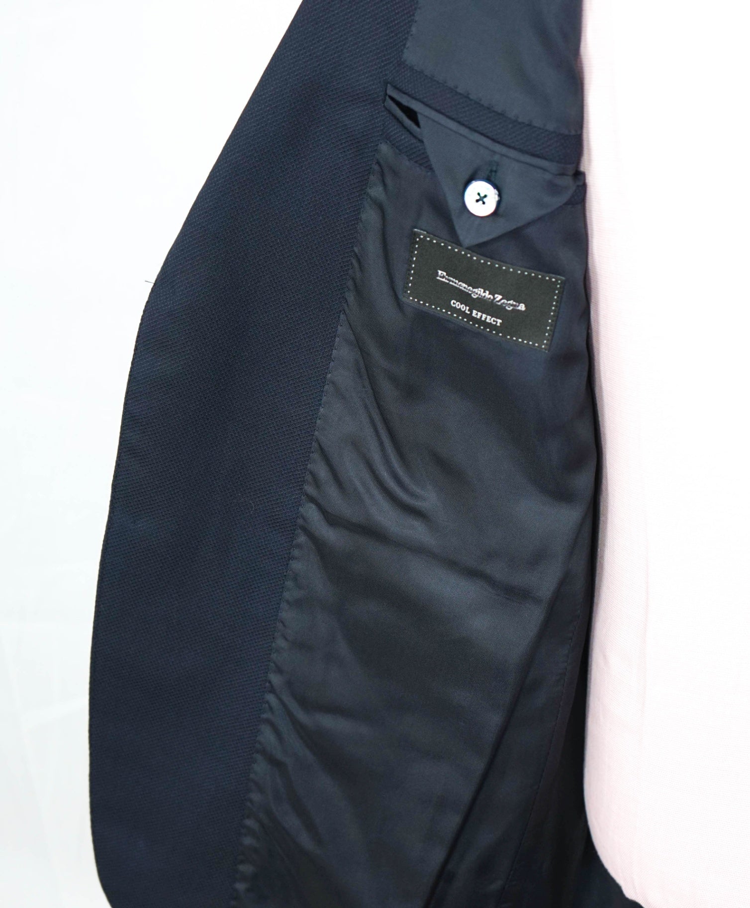 ZEGNA - Navy Blue Textured "COOL EFFECT" Wool Blazer - 42S