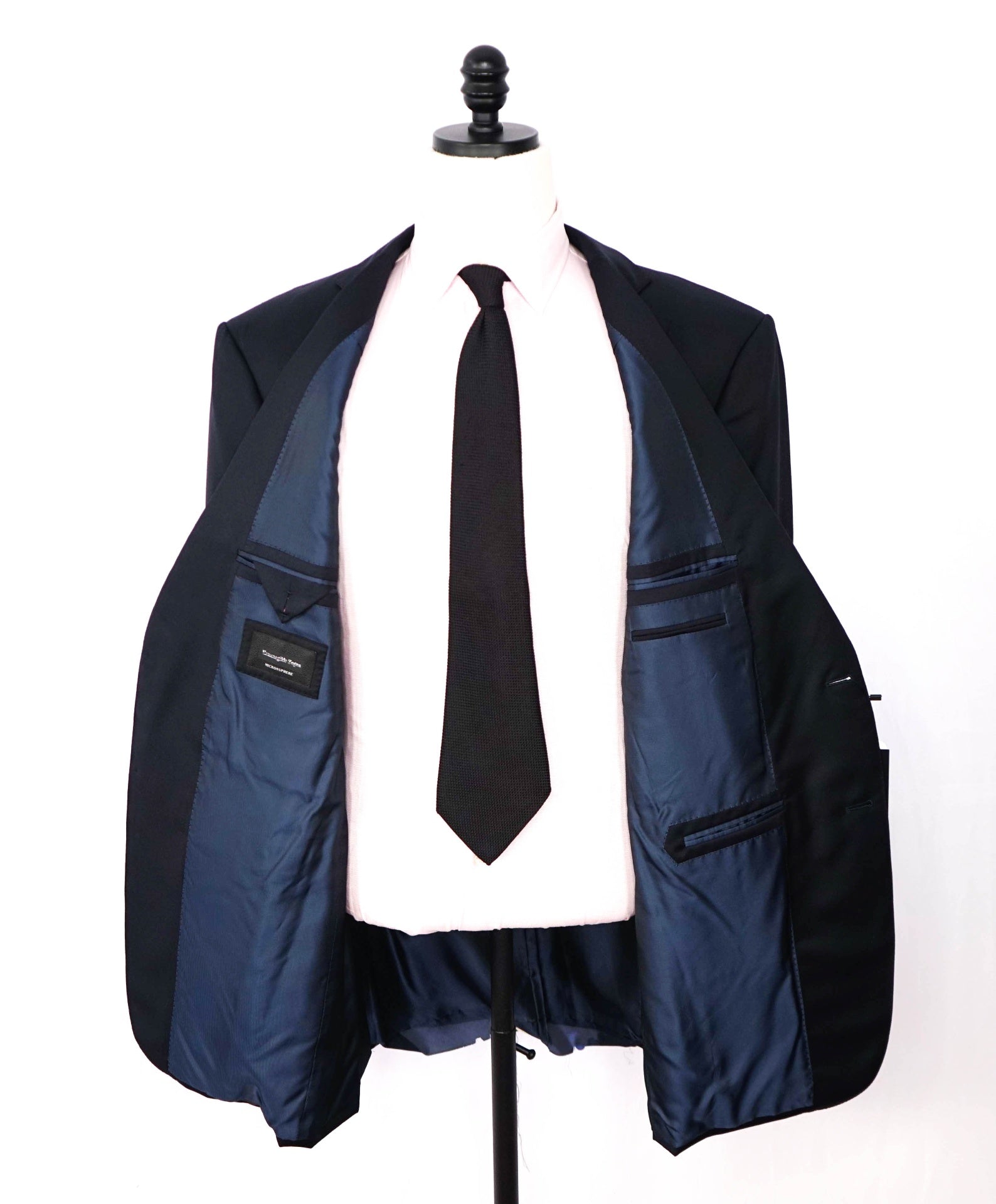 $2,695 ZEGNA - Navy Blue "MICRONSPHERE" Wool Blazer - 50L