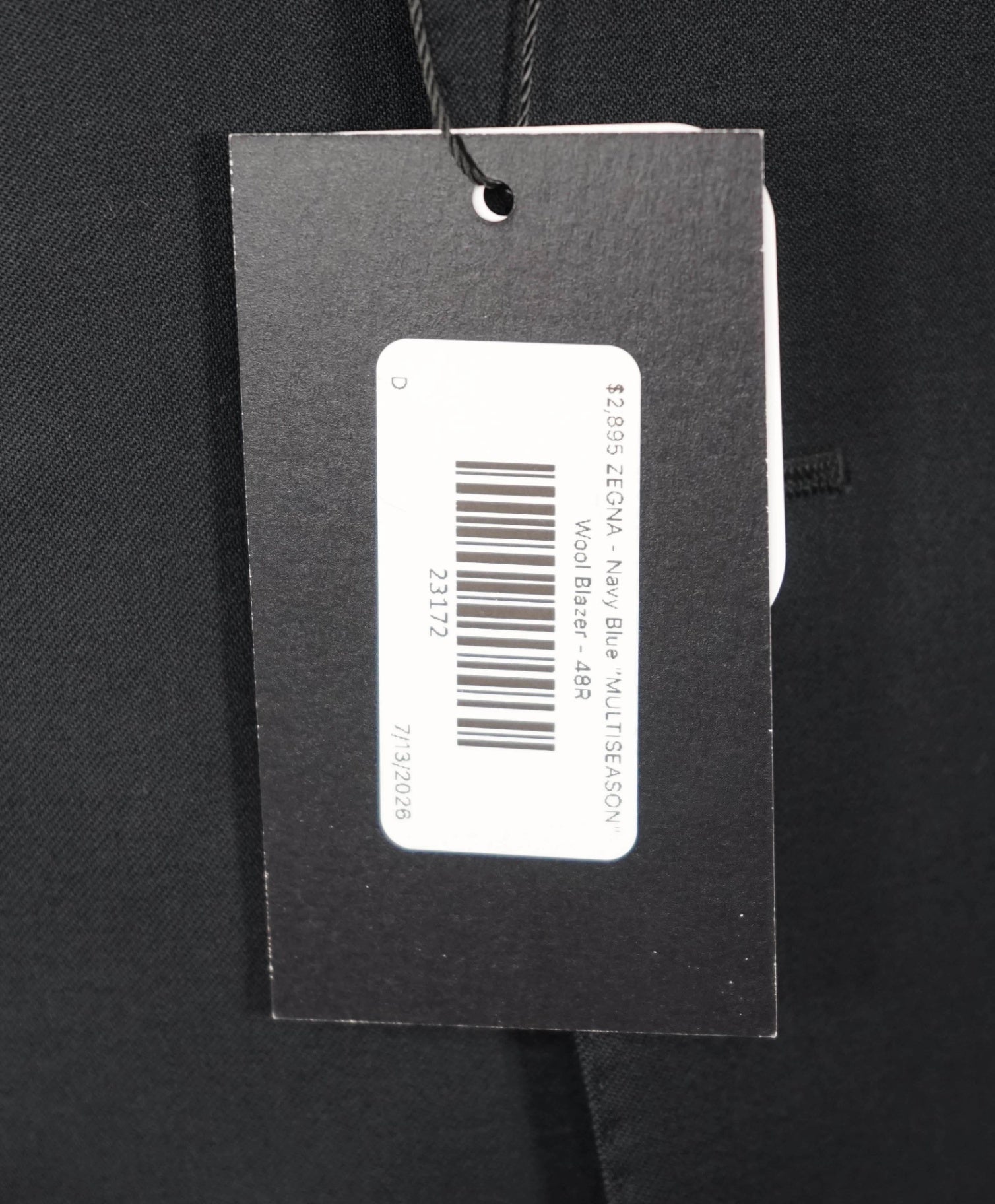 $2,895 ZEGNA - Navy Blue "MULTISEASON" Wool Blazer - 48R
