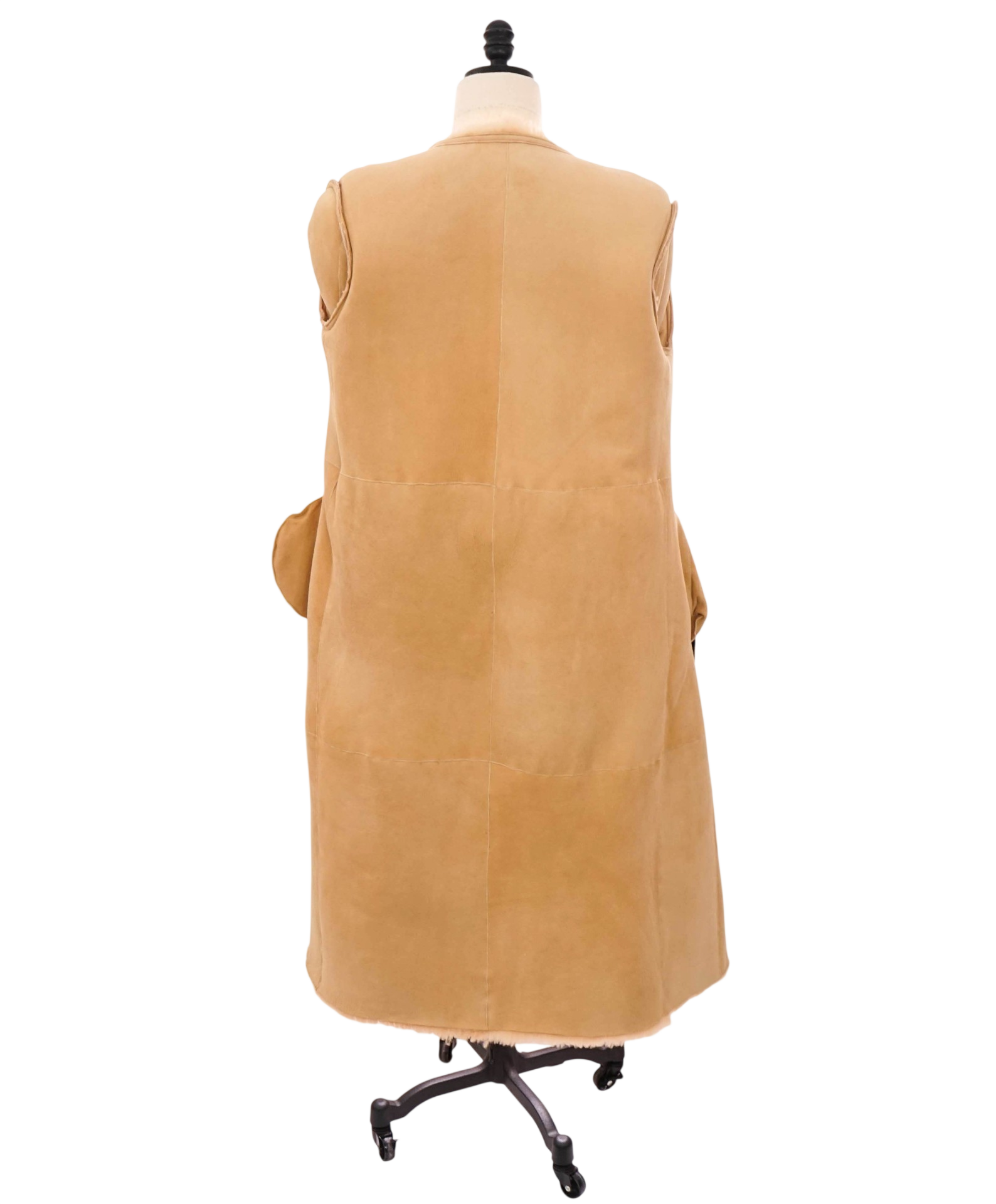 $6,695 ELEVENTY - Shearling Fur/Suede Long Coat - US 2 EU 40