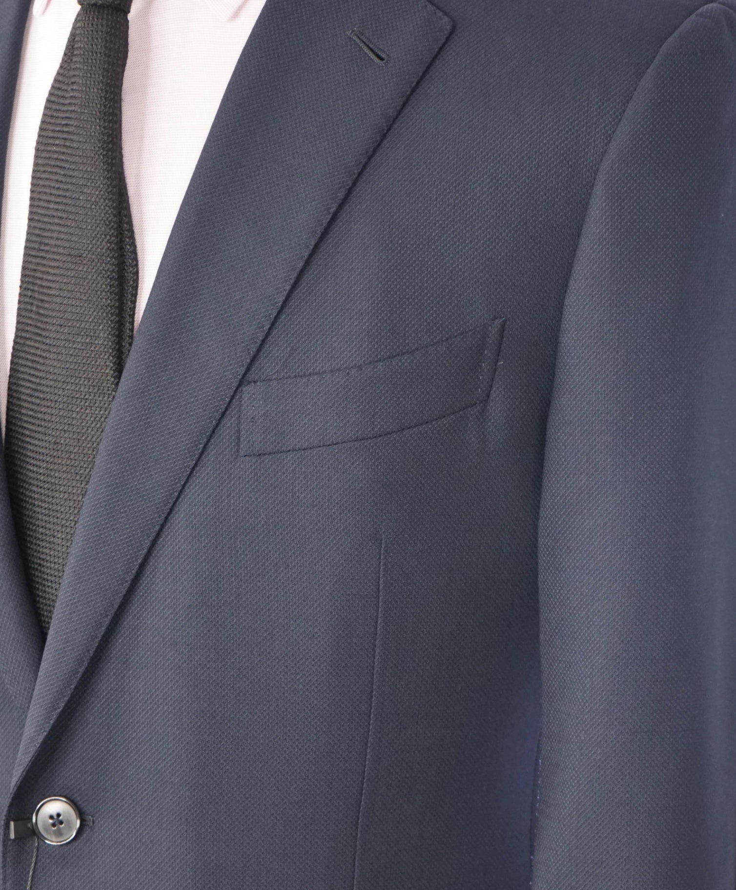 ZEGNA - Navy Blue Textured "COOL EFFECT" Wool Blazer - 42S