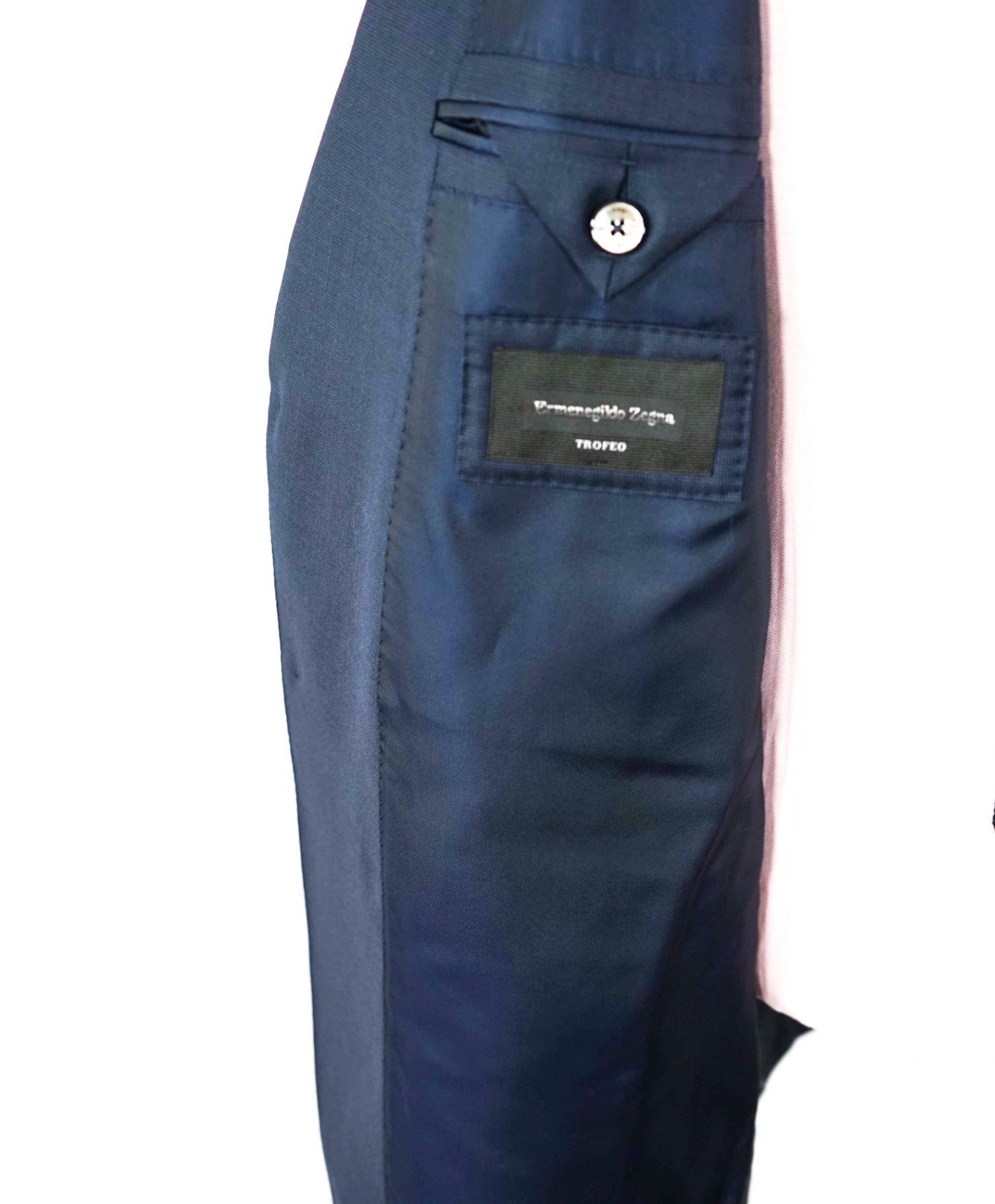 $3,450 ZEGNA - Navy Birdseye "TROFEO" Wool Blazer - 50R US