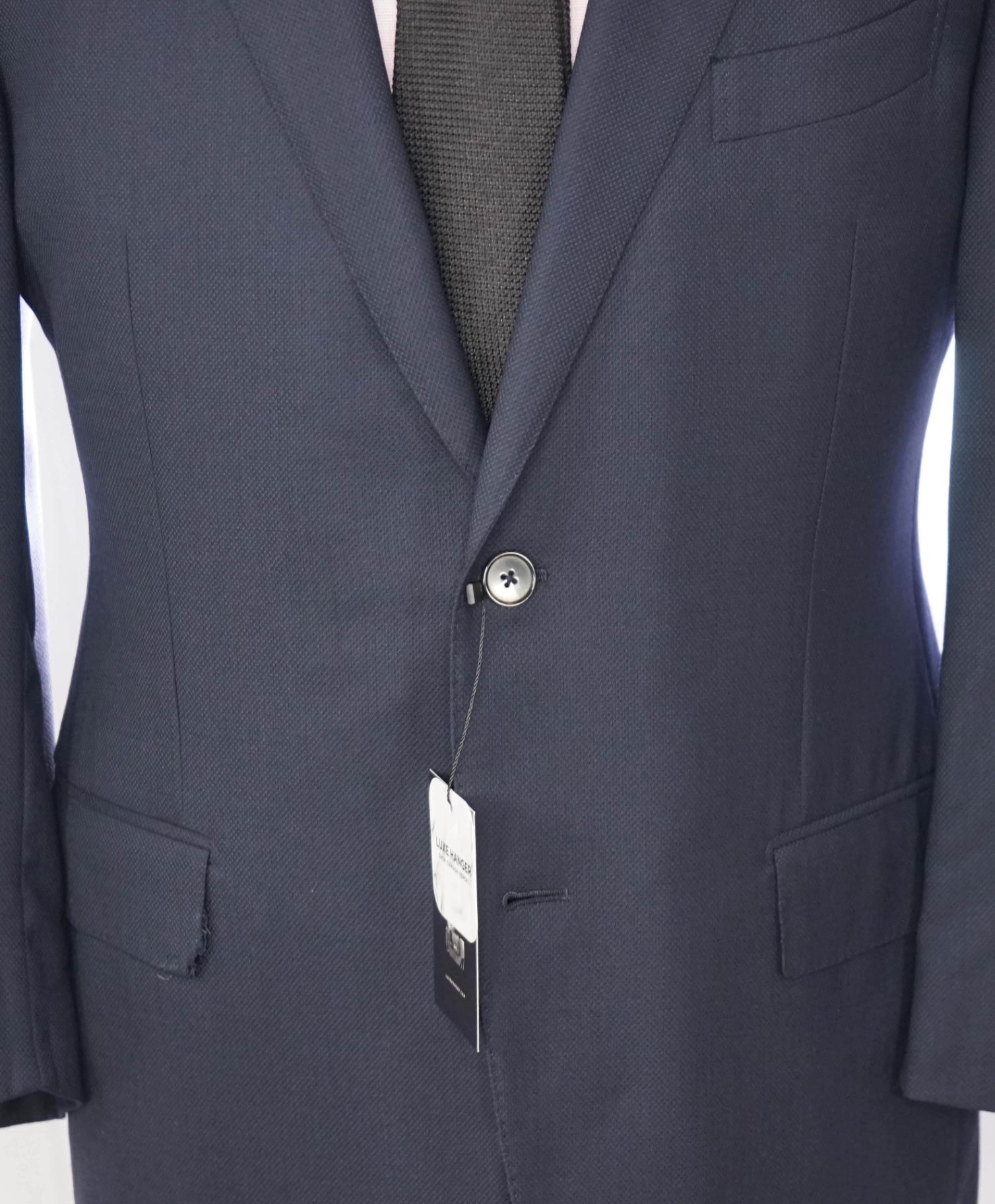 ZEGNA - Navy Blue Textured "COOL EFFECT" Wool Blazer - 42S