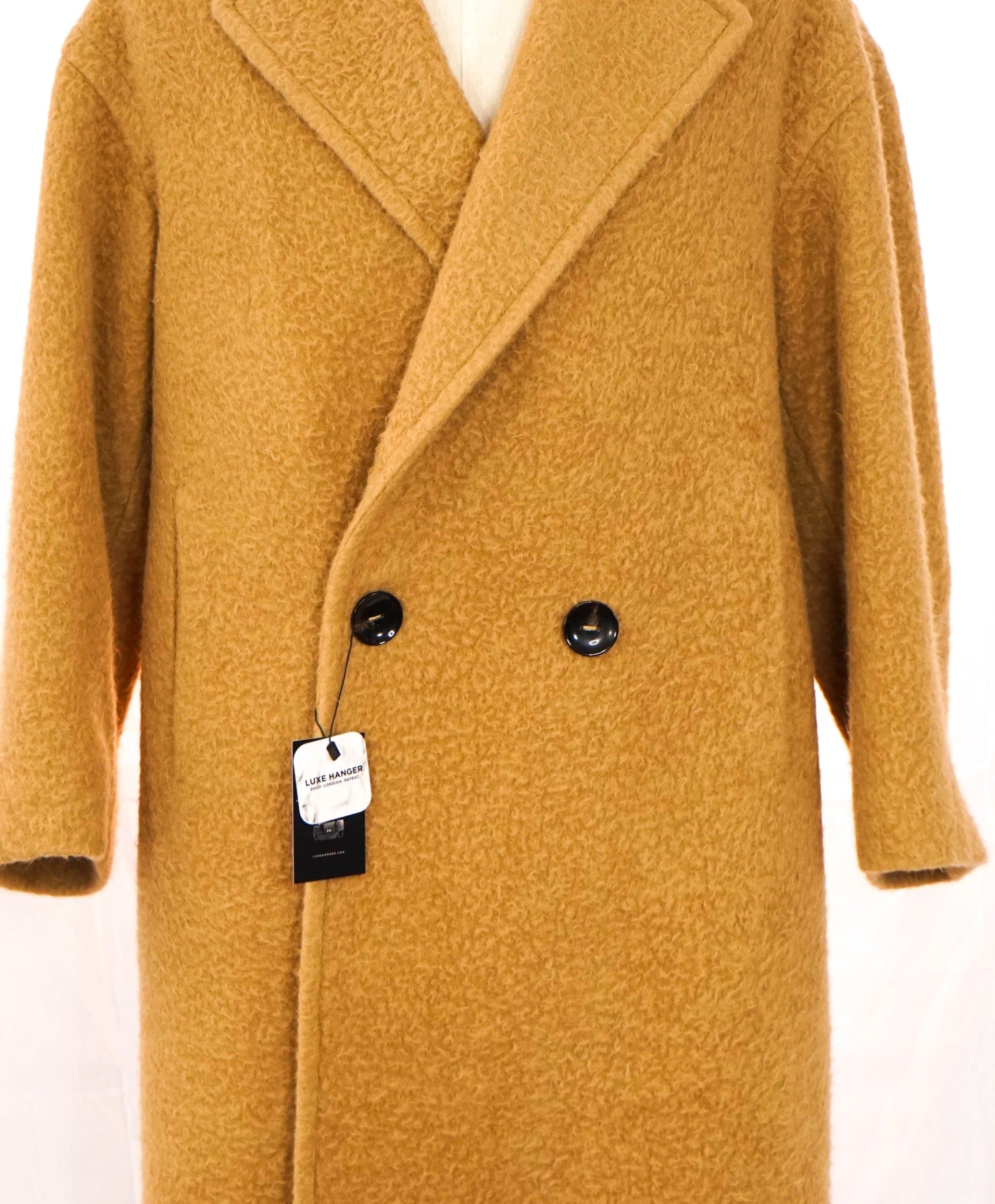 $3,295 ELEVENTY - Camel Alpaca/Wool Long Coat - 2 US 40 EU