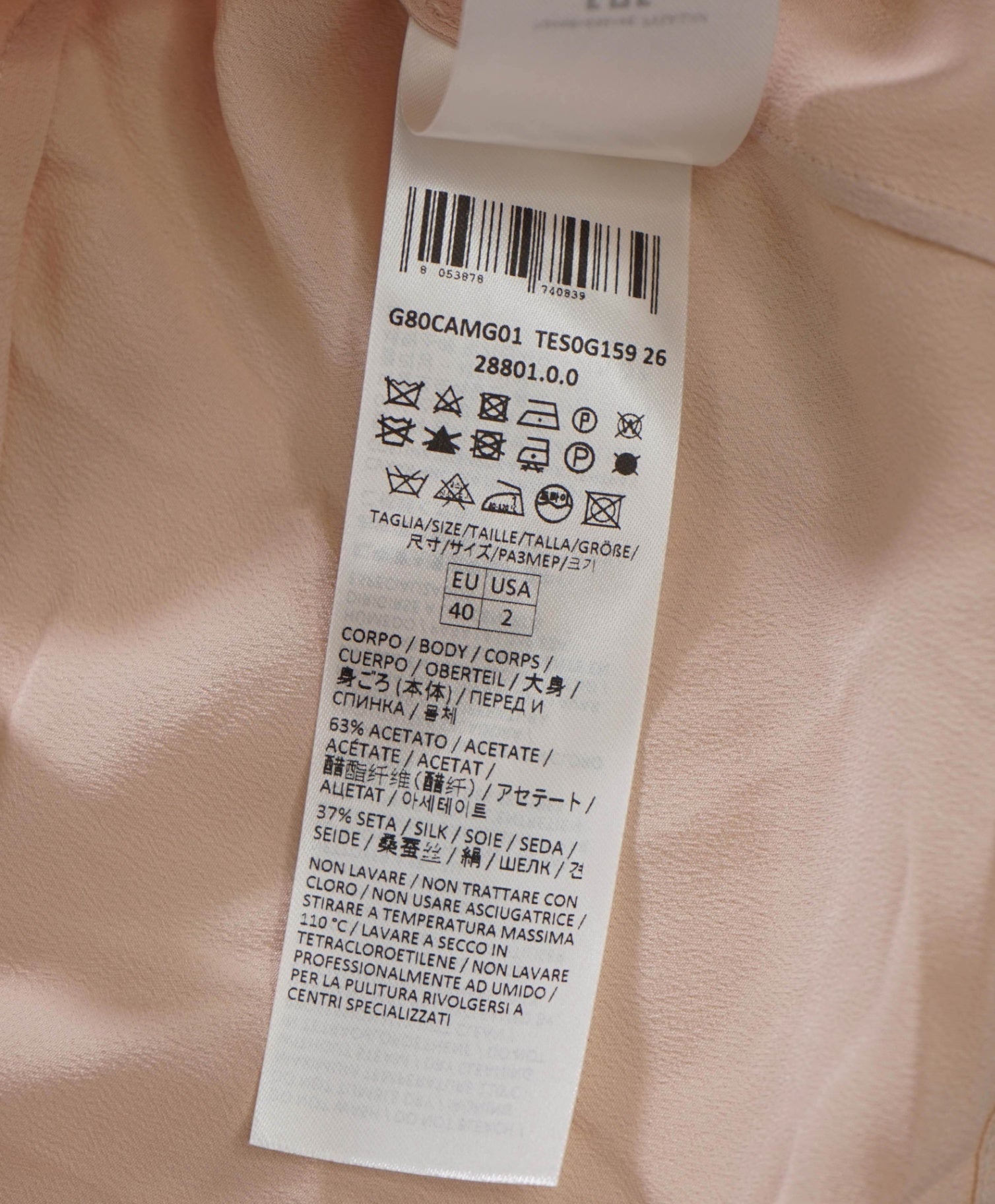 $395 ELEVENTY - Pink Acetate/Silk Sleeveless Shirt - 2 US