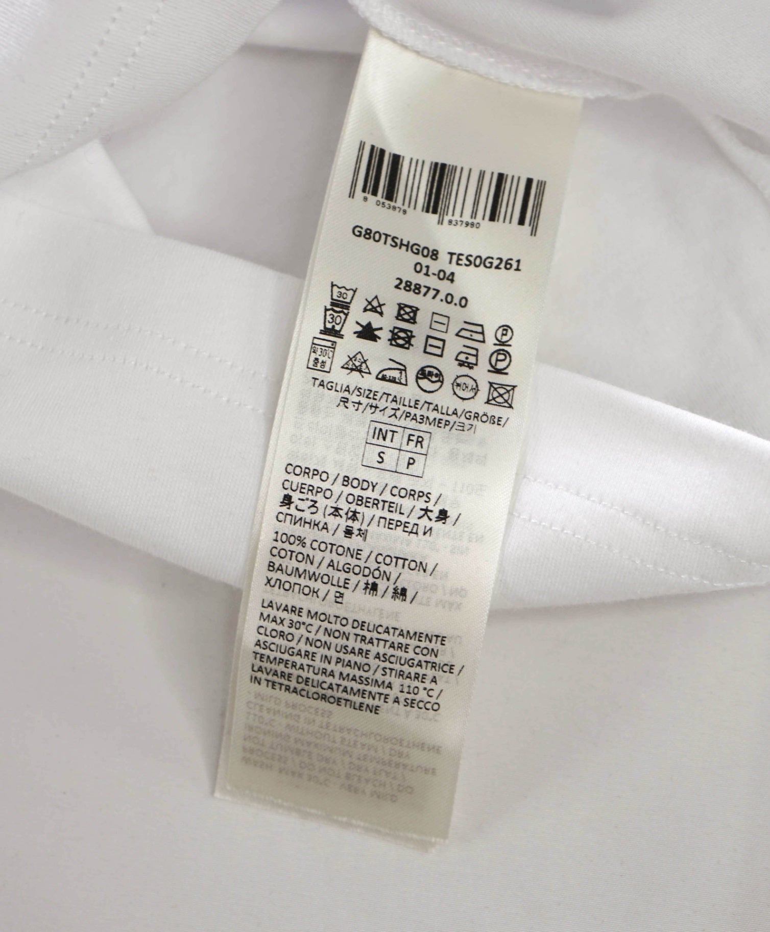 $295 ELEVENTY - White Cotton T-Shirt - S