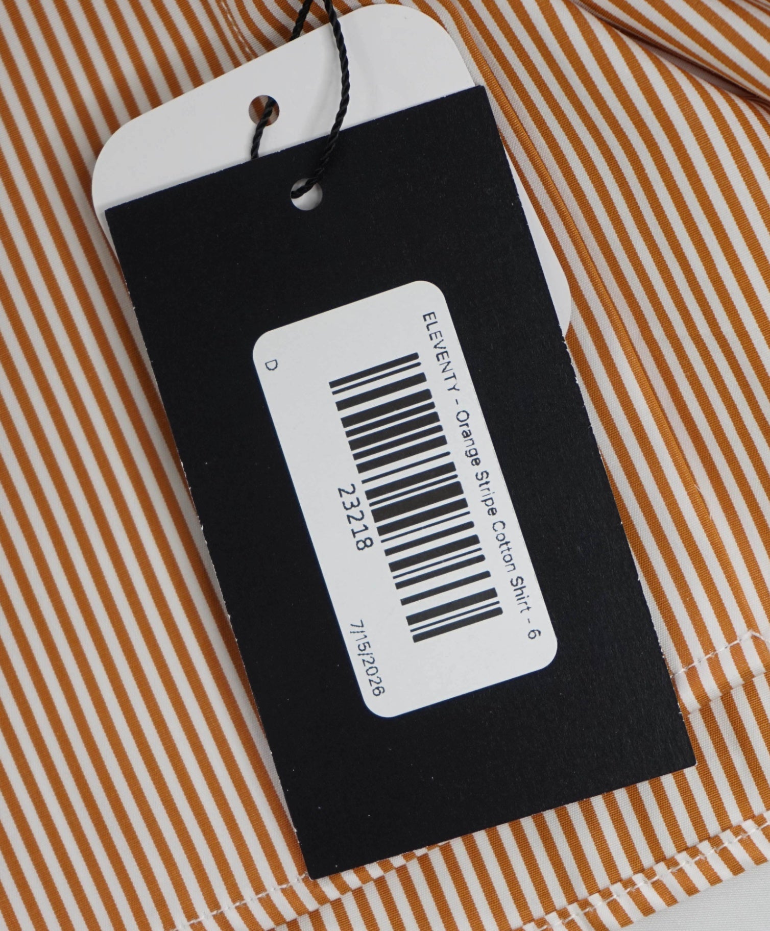$495 ELEVENTY - Orange Stripe Cotton Shirt - 6 US