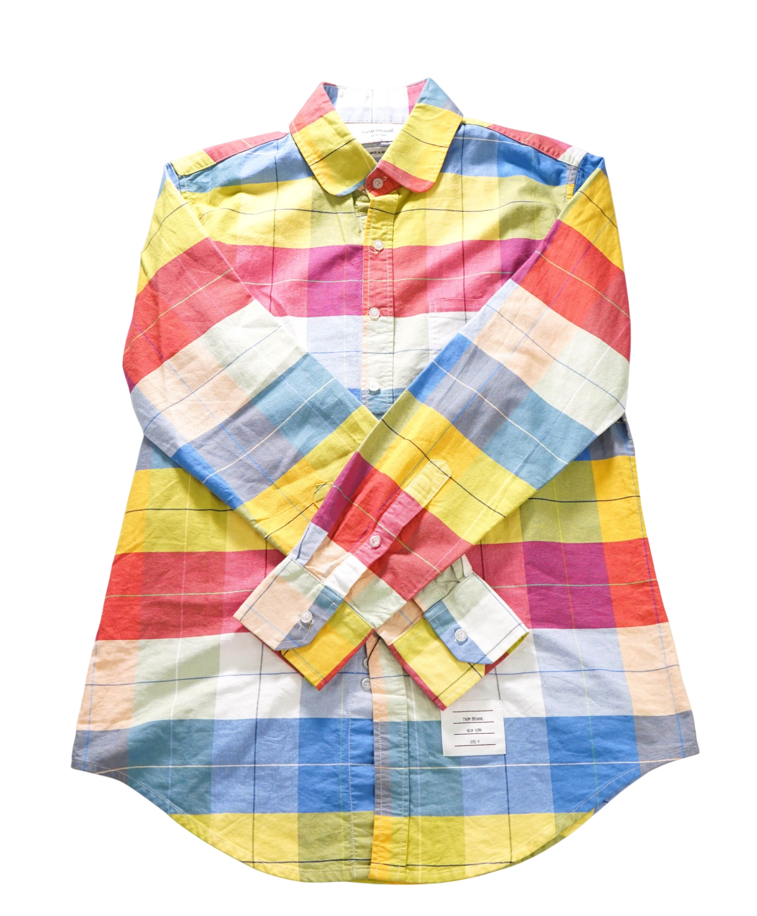 THOM BROWNE - Multi-Color Plaid Cotton Shirt - TB 4