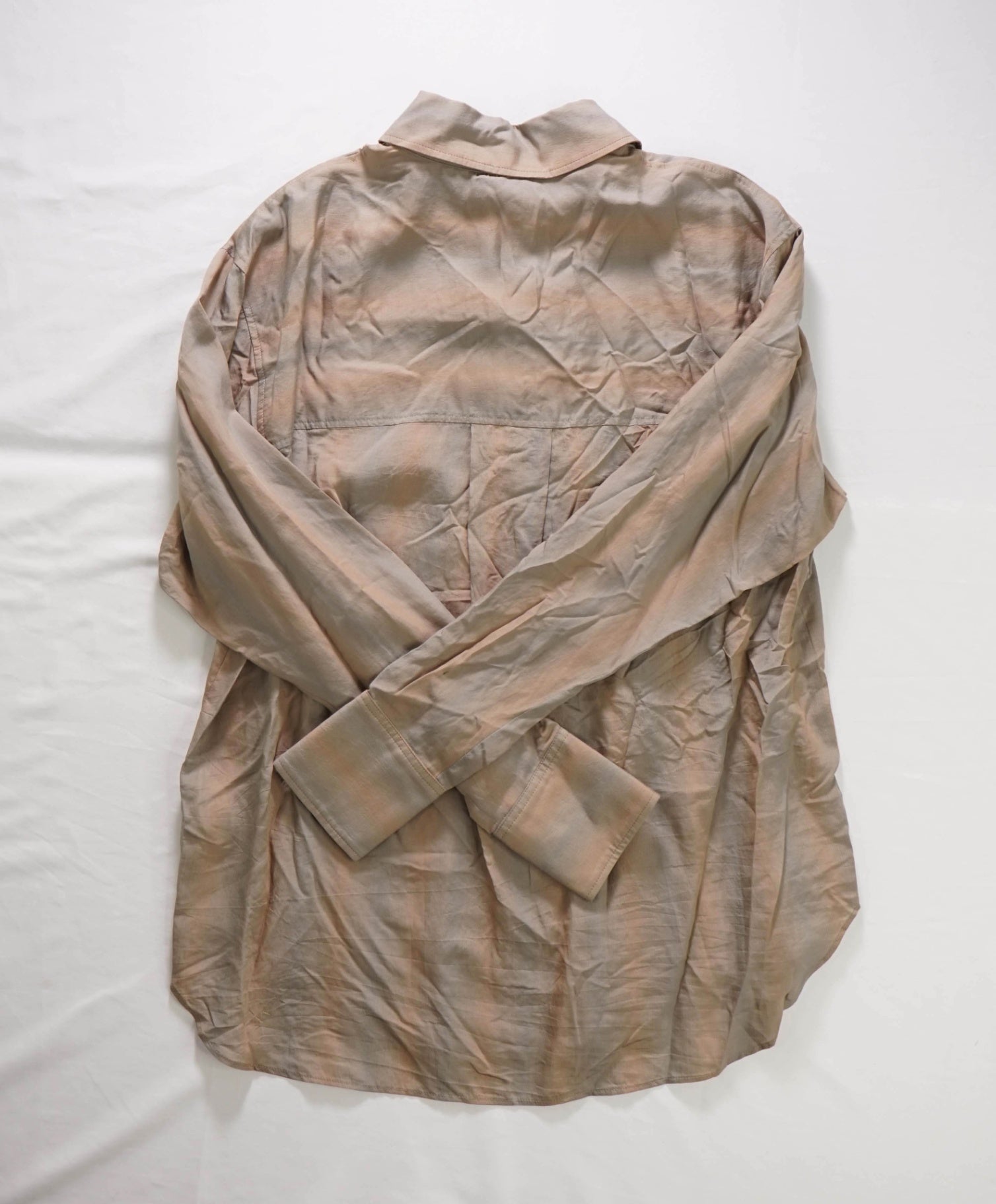 $595 ELEVENTY - Brown/Green Spandex/Silk Shirt - 2 US