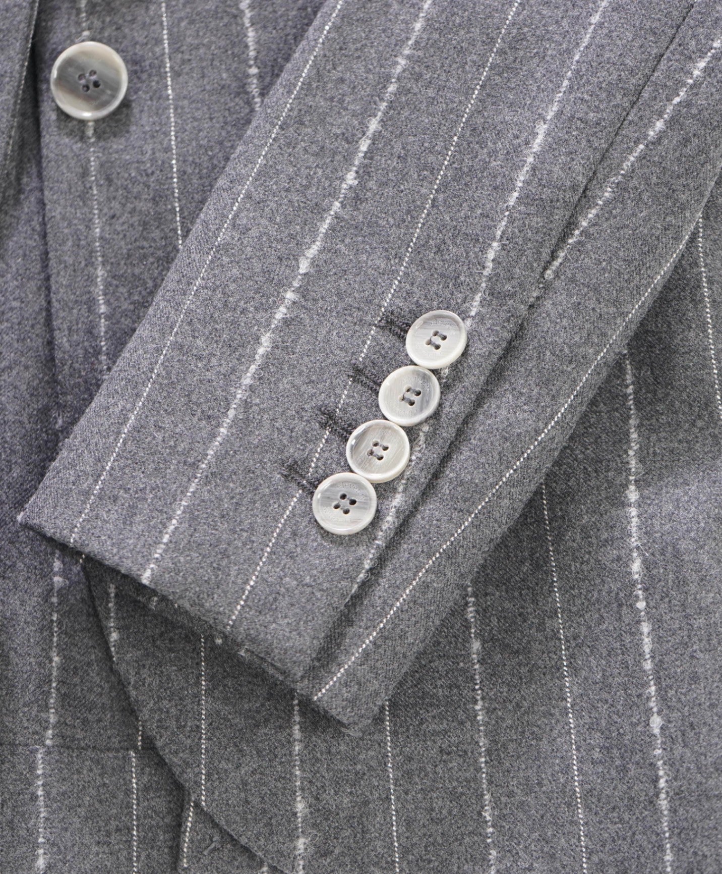 $1,895 ELEVENTY - Gray Stripe Flannel Wool Suit - 2 US