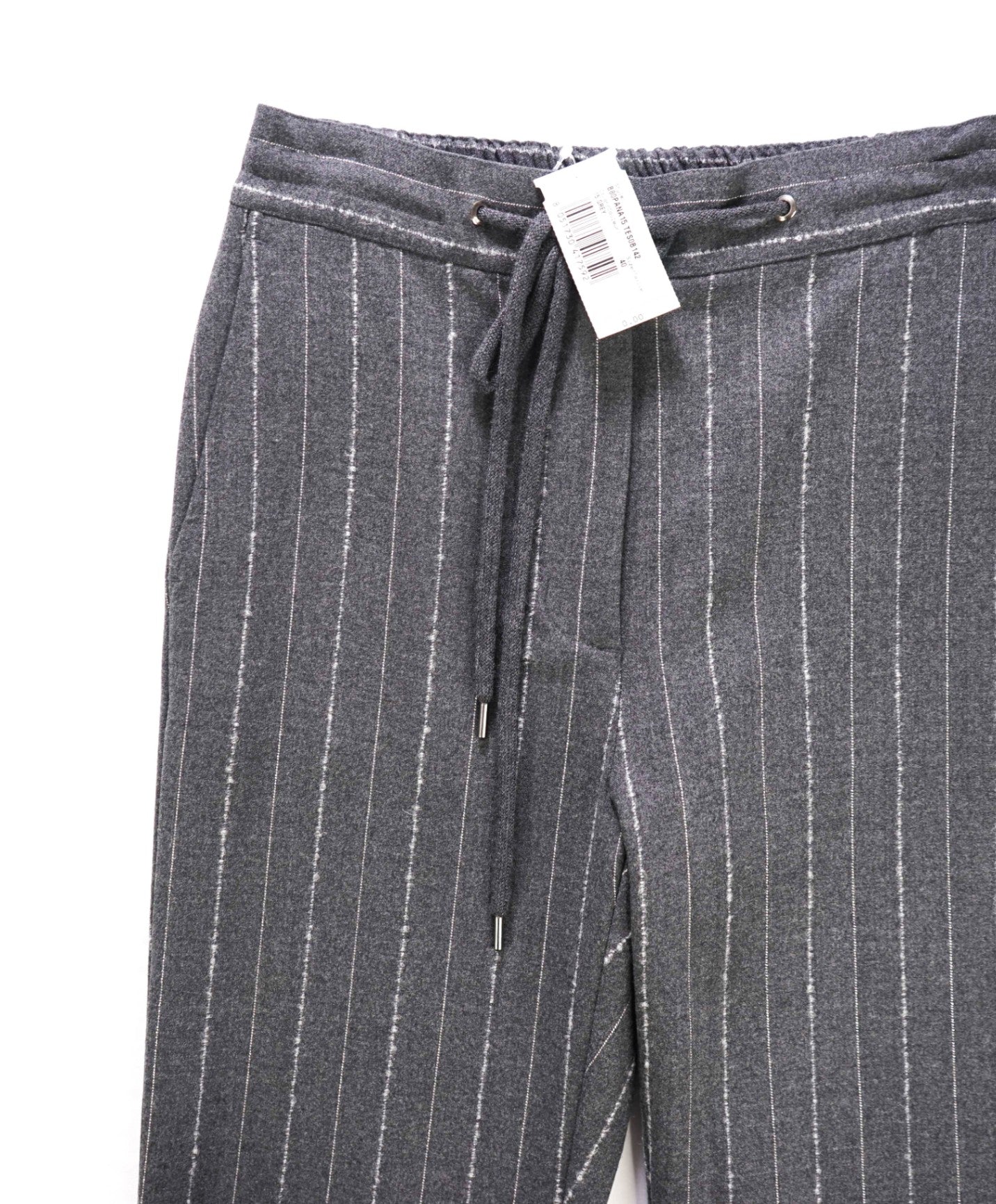 $1,895 ELEVENTY - Gray Stripe Flannel Wool Suit - 10 US