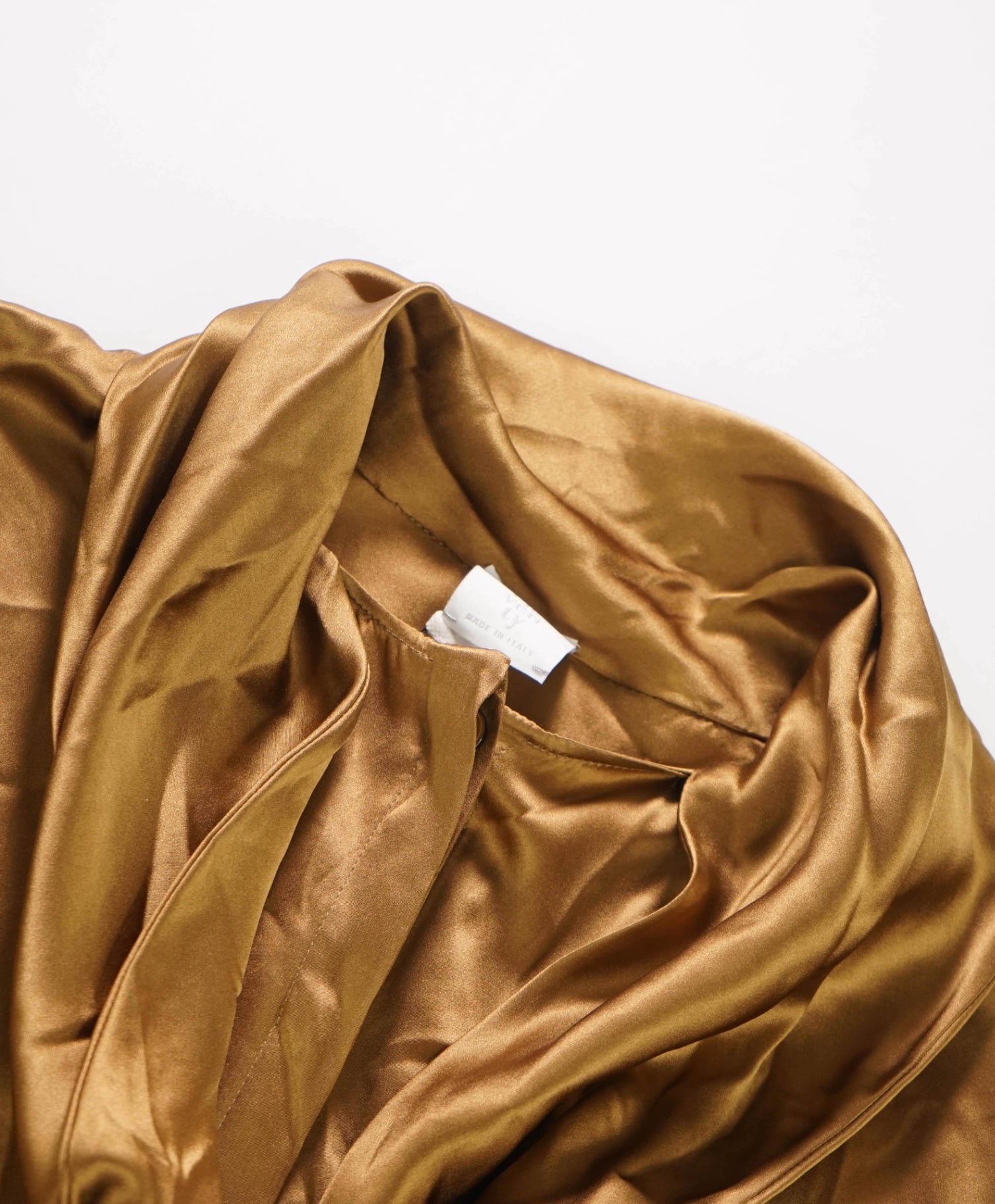 $790 ELEVENTY - Gold Silk Shirt - 2 US