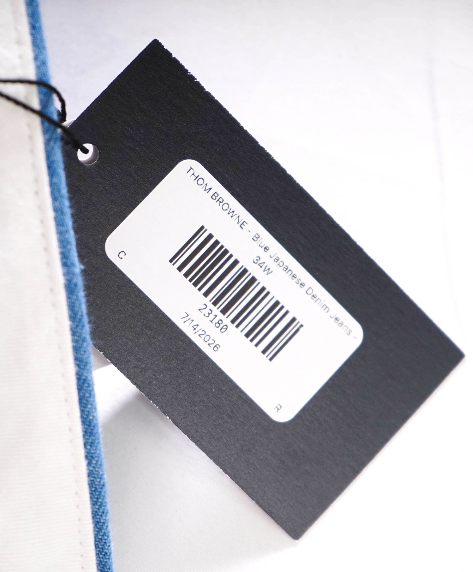 $970 THOM BROWNE - Blue Japanese Denim 4-Bar Jeans - 34W