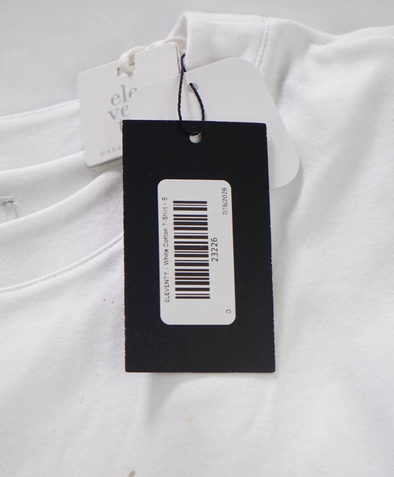 $295 ELEVENTY - White Cotton T-Shirt - S