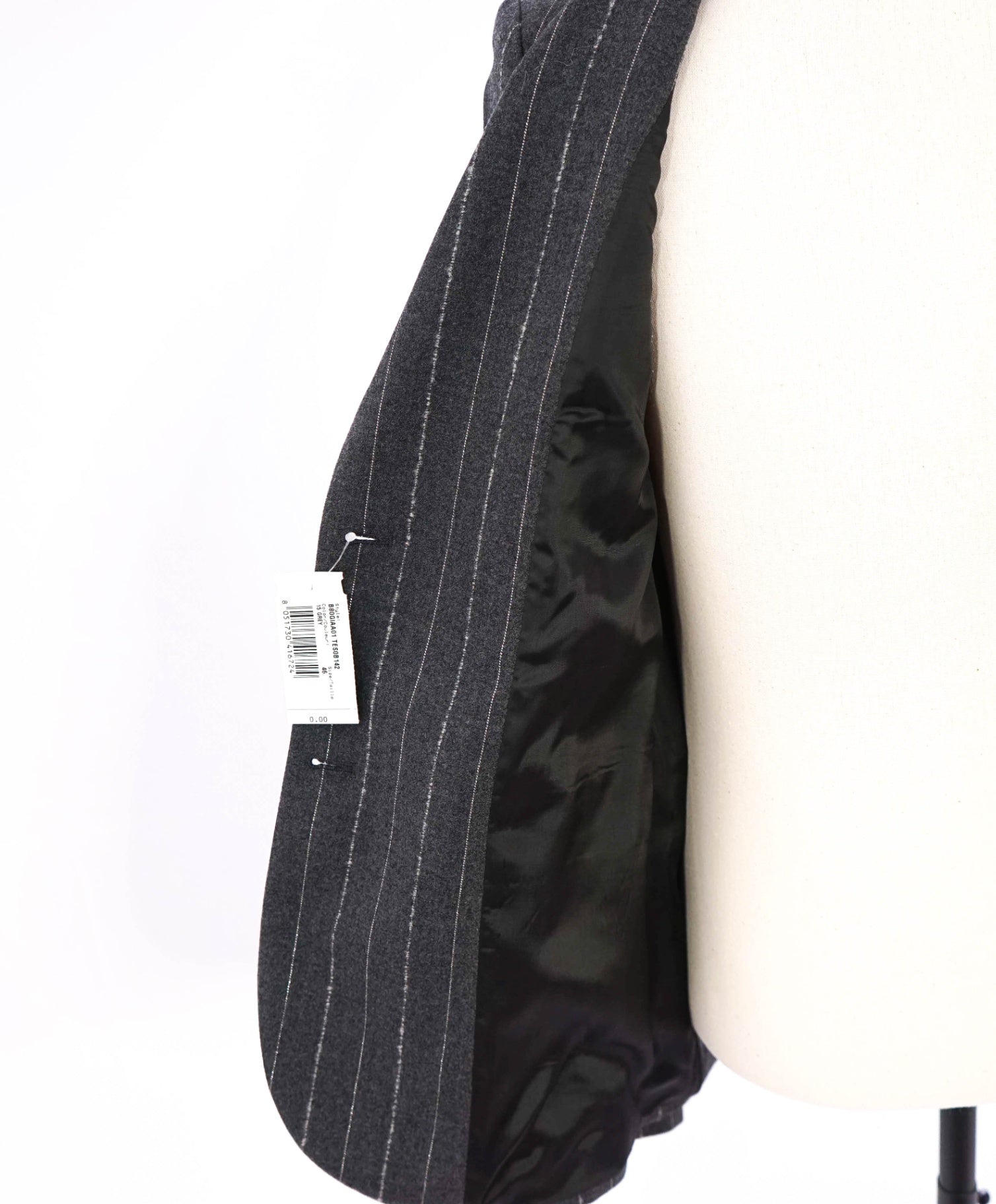 $1,195 ELEVENTY - Gray Flannel Wool/Elastane Blazer - 8 US