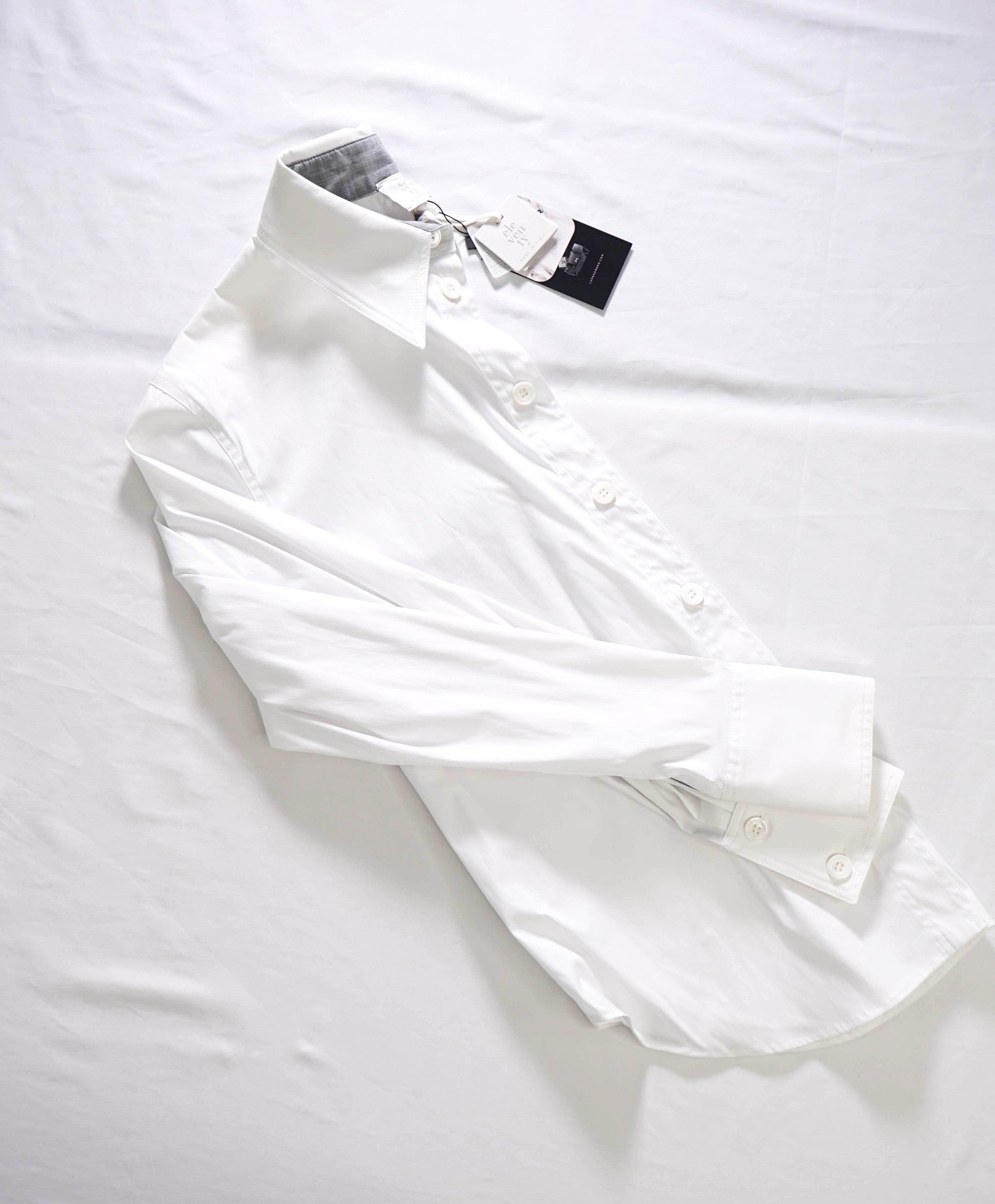 $395 ELEVENTY - White Cotton Shirt - 2 US