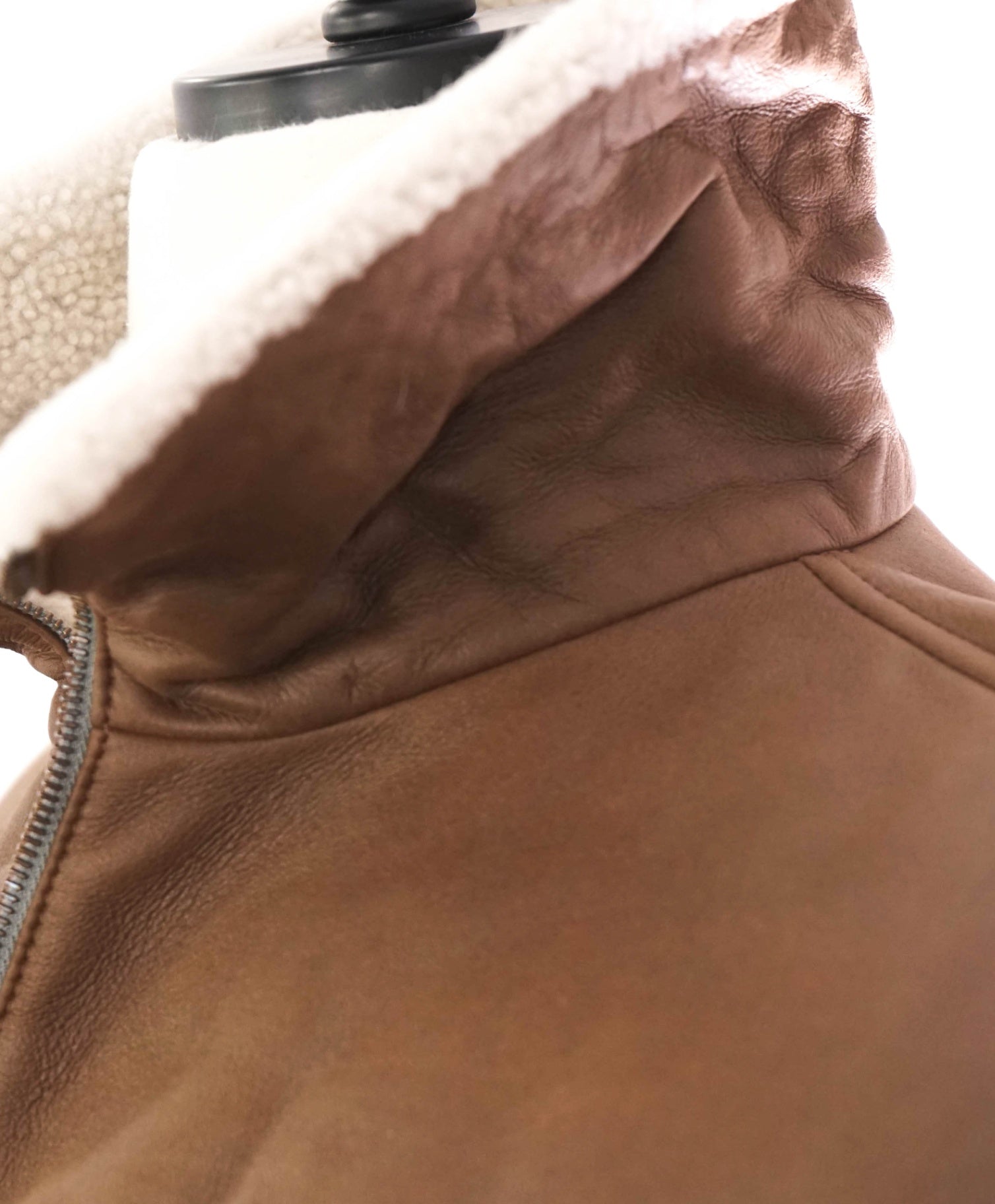 $2,995 ELEVENTY - Brown Stripe Wool/Leather/Fur Puffer Coat - S