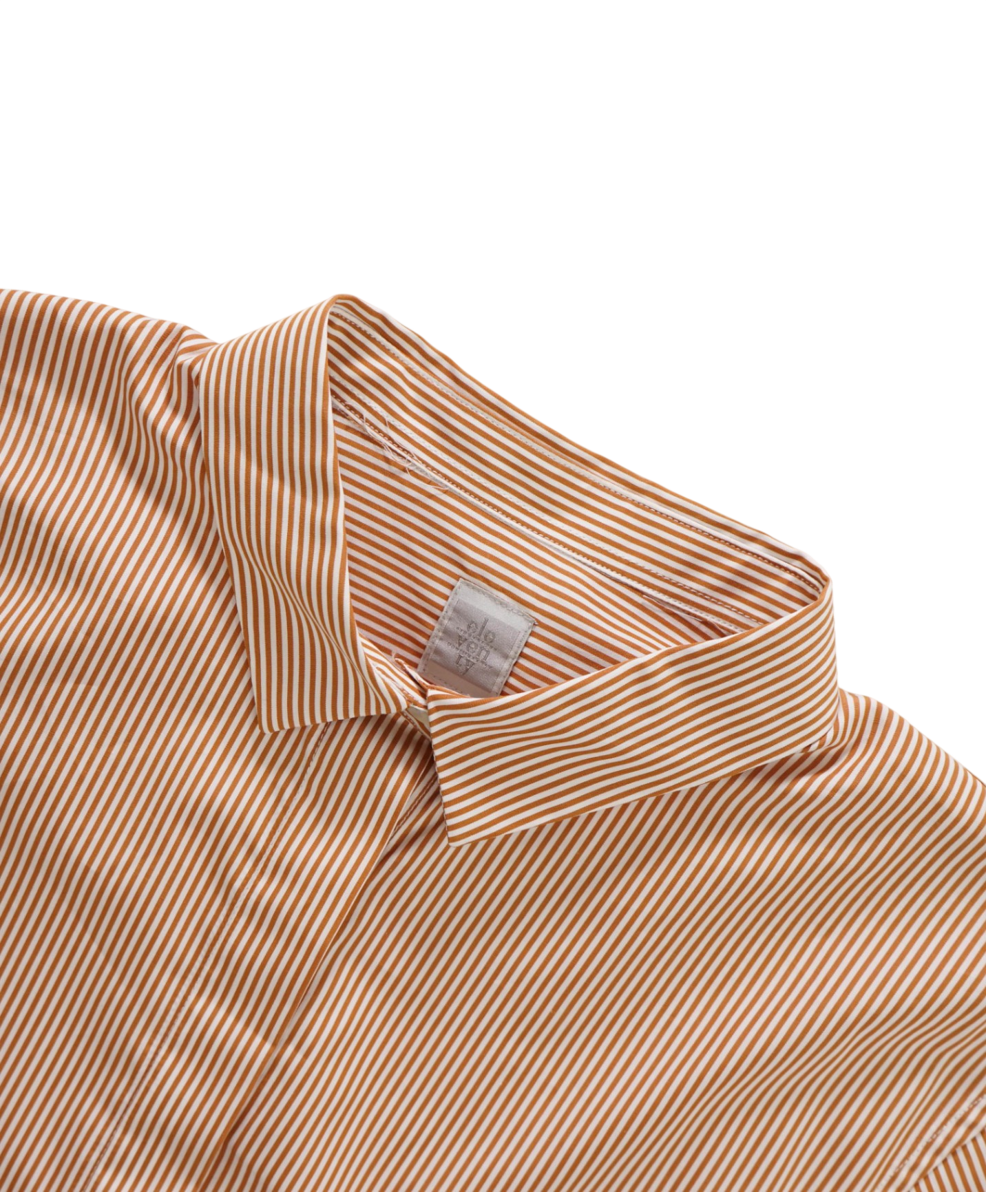 $495 ELEVENTY - Orange Stripe Cotton Shirt - 6 US
