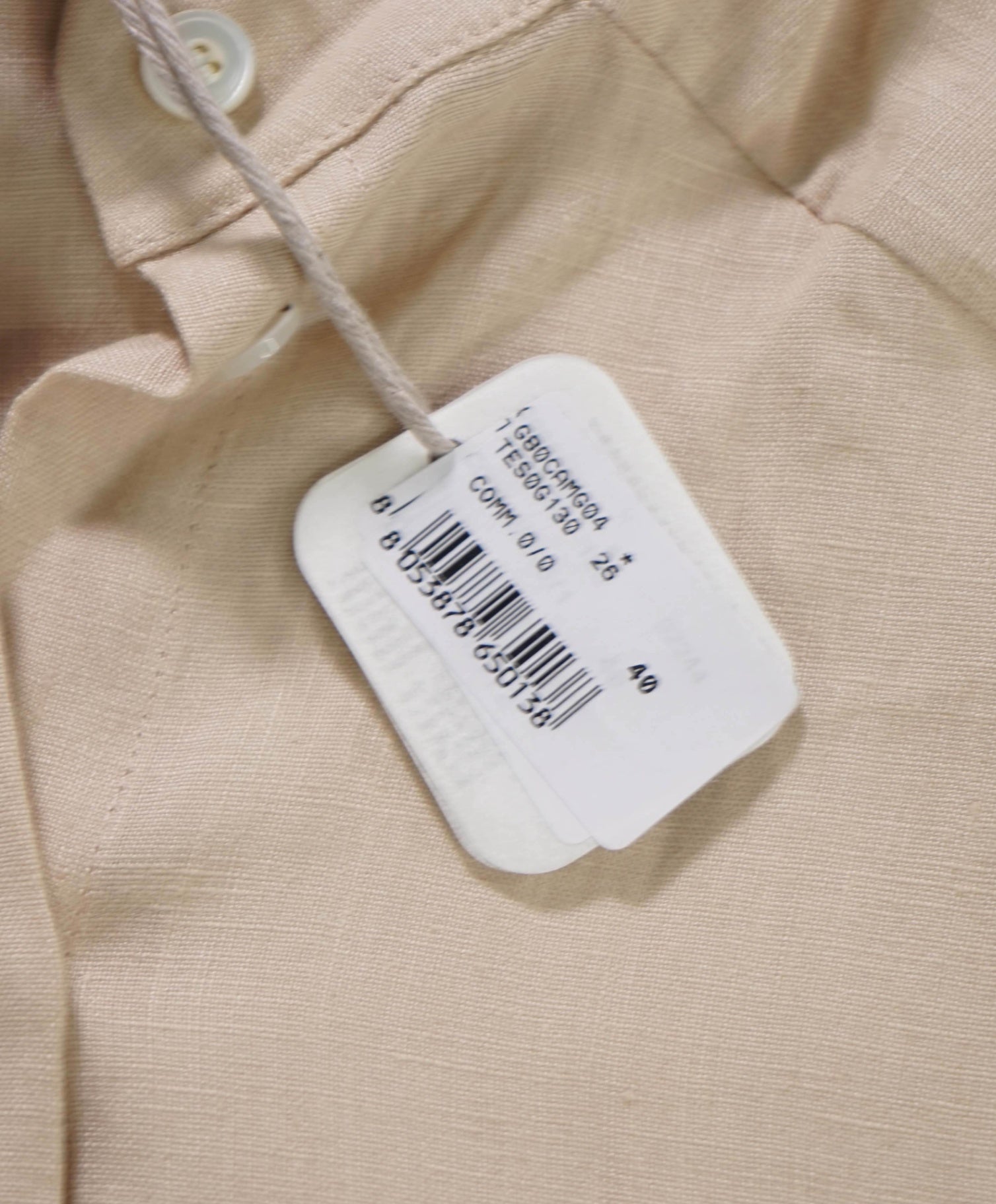 $595 ELEVENTY - Tan Linen Shirt - 2US