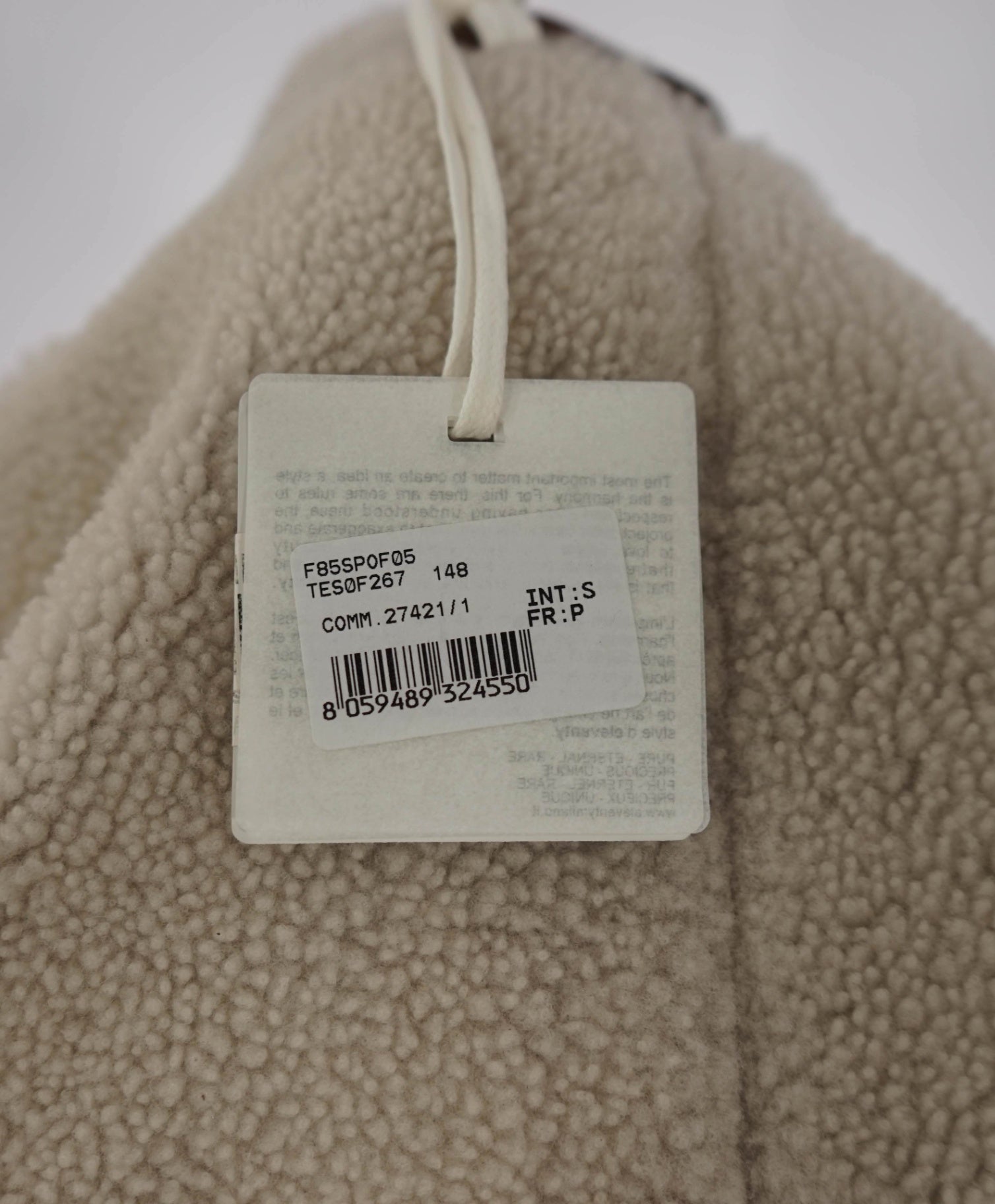 $2,995 ELEVENTY - Brown Stripe Wool/Leather/Fur Puffer Coat - S