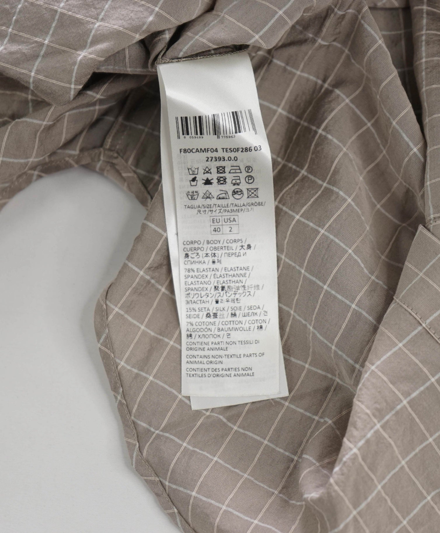 $495 ELEVENTY - Gray Spandex/Silk/Cotton Shirt - 2 US