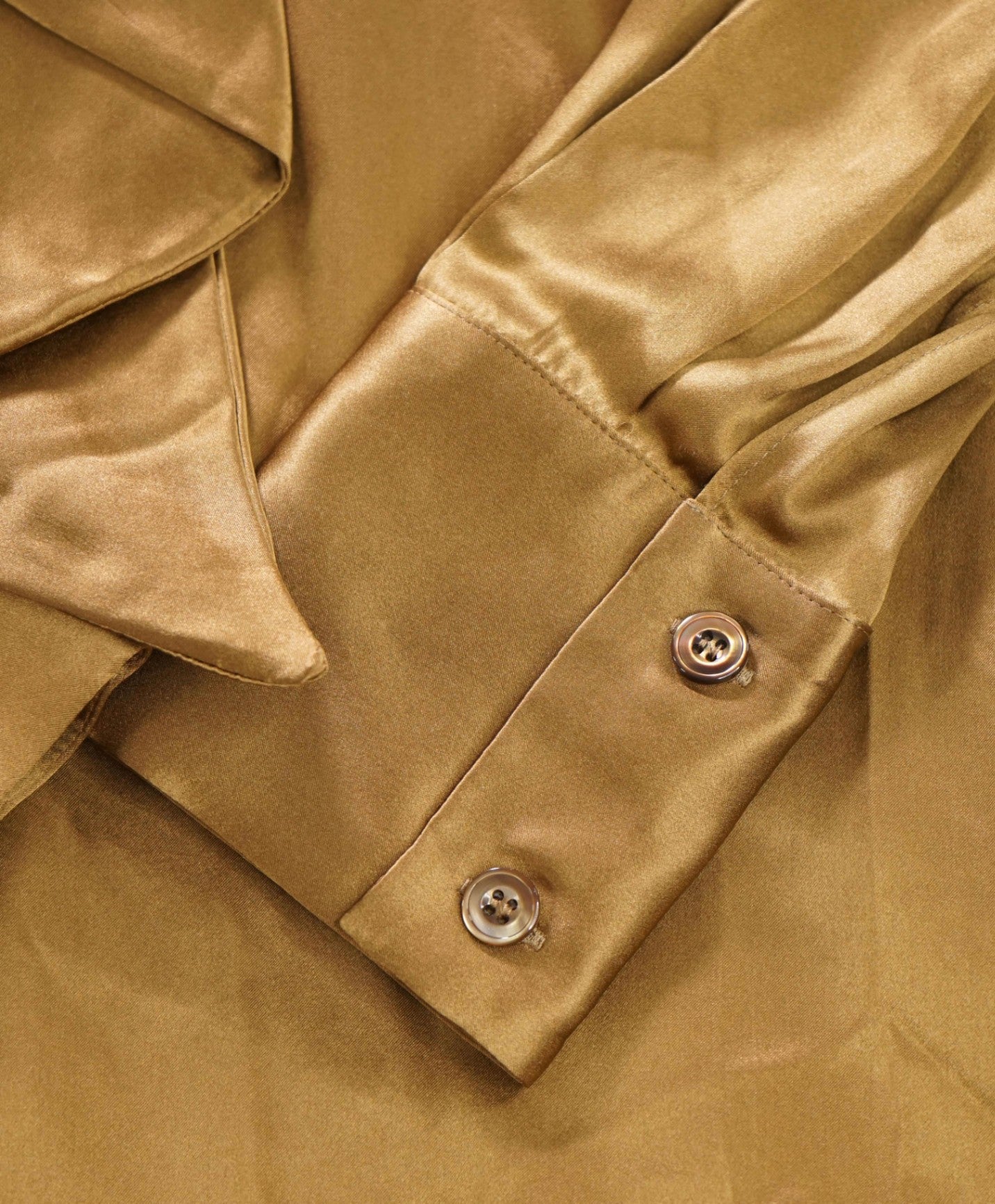 $790 ELEVENTY - Gold Silk Shirt - 2 US