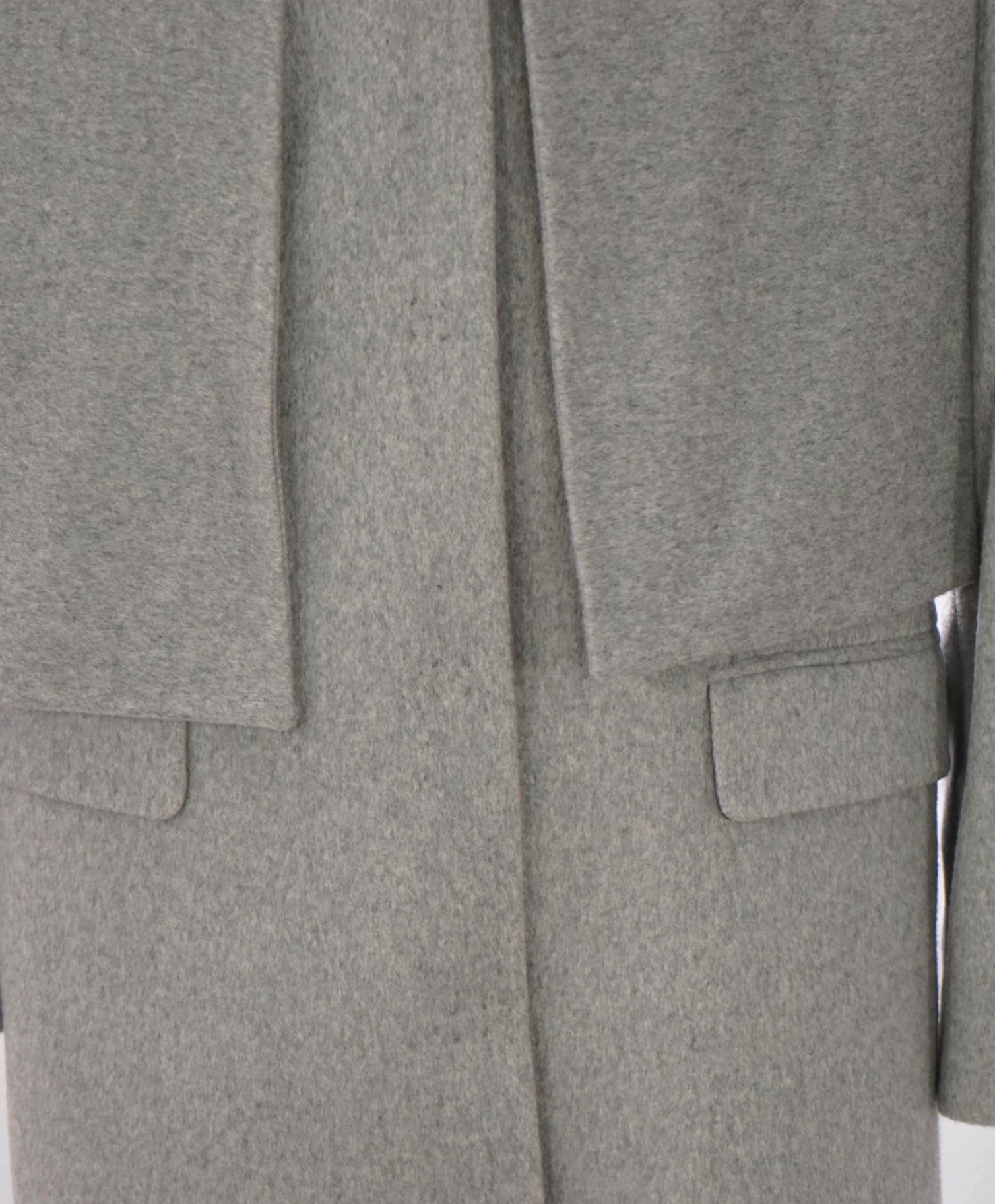 $1,195 ELEVENTY - Gray Scarf Neck Wool Coat - 8 US