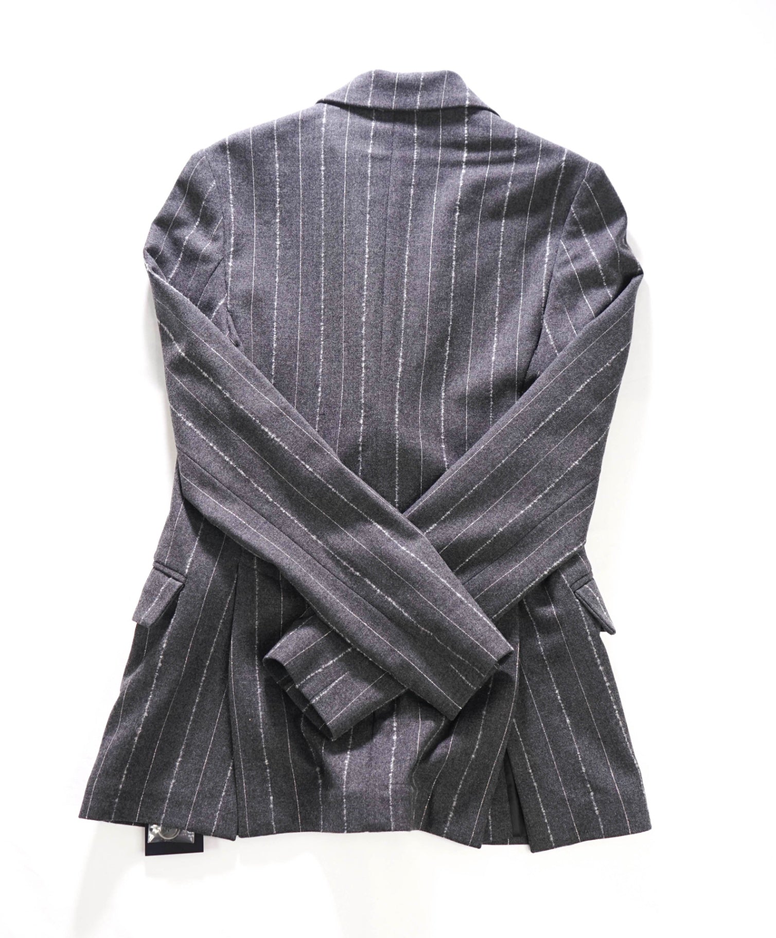 $1,895 ELEVENTY - Gray Stripe Flannel Wool Suit - 2 US