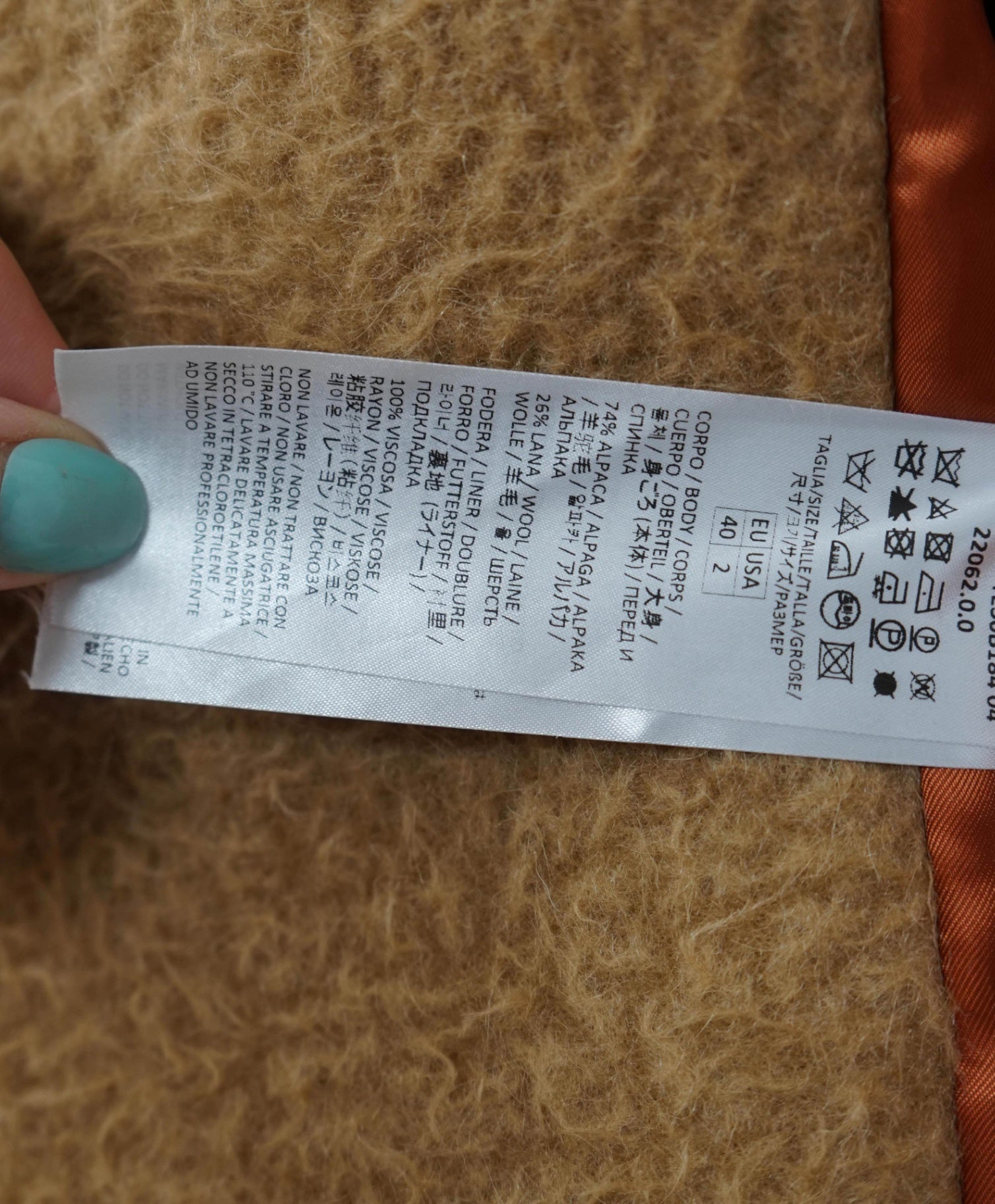 $3,295 ELEVENTY - Camel Alpaca/Wool Long Coat - 2 US 40 EU
