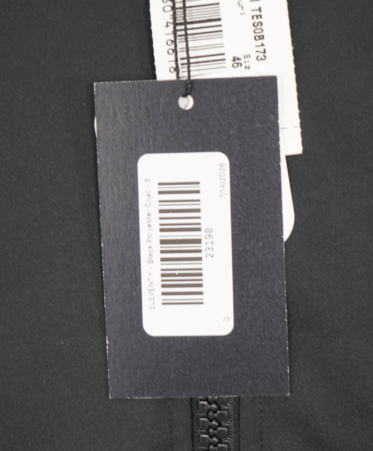 $1,195 ELEVENTY - Black Silk Style Polyester Bomber Coat - 8 US