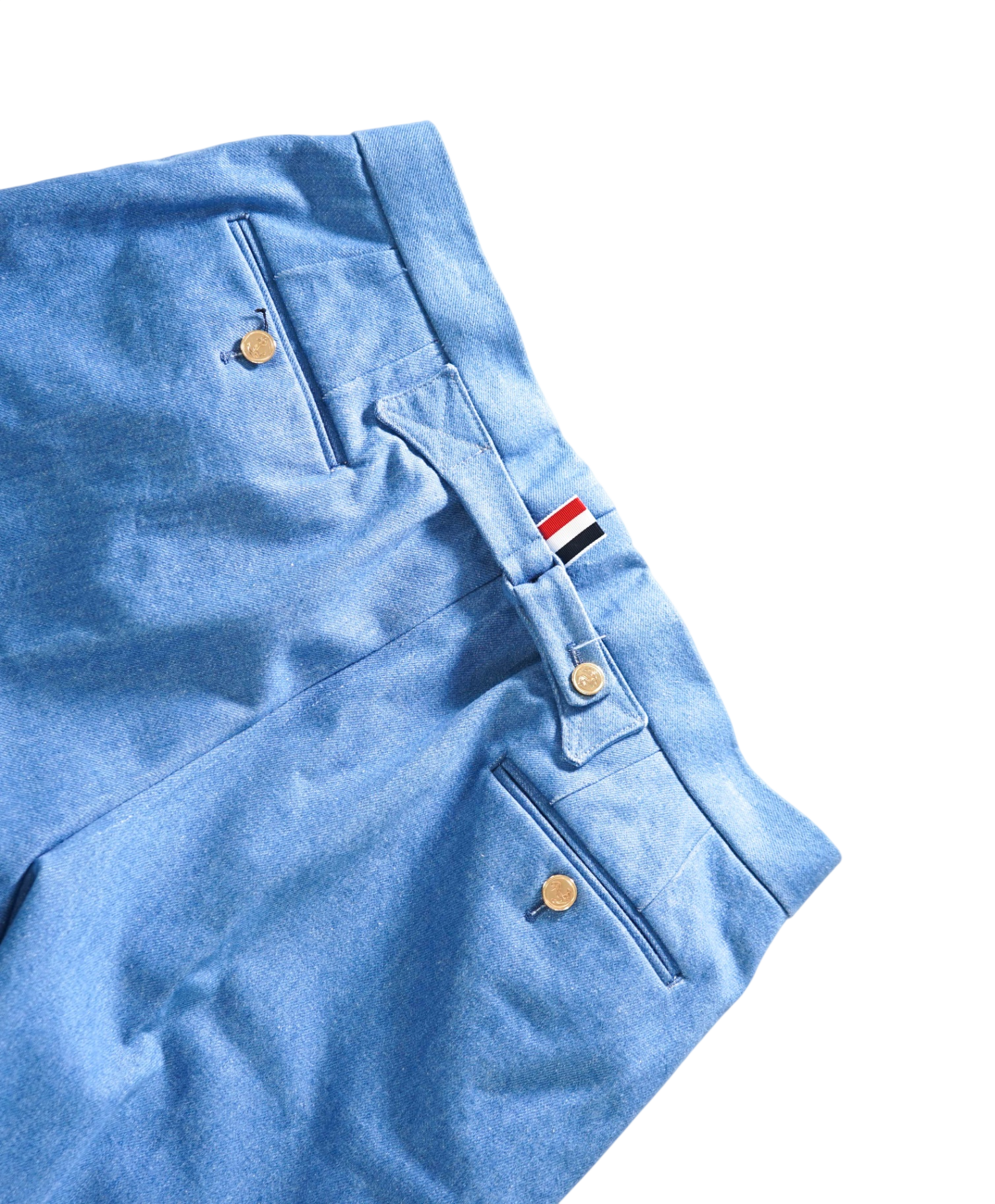 $970 THOM BROWNE - Blue Japanese Denim 4-Bar Jeans - 34W