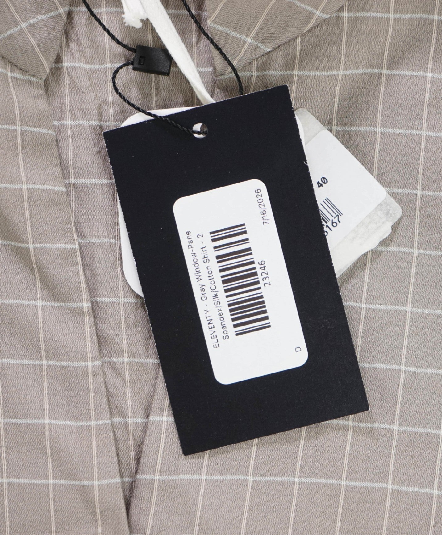 $395 ELEVENTY - Gray Spandex/Silk/Cotton Shirt - 2 US