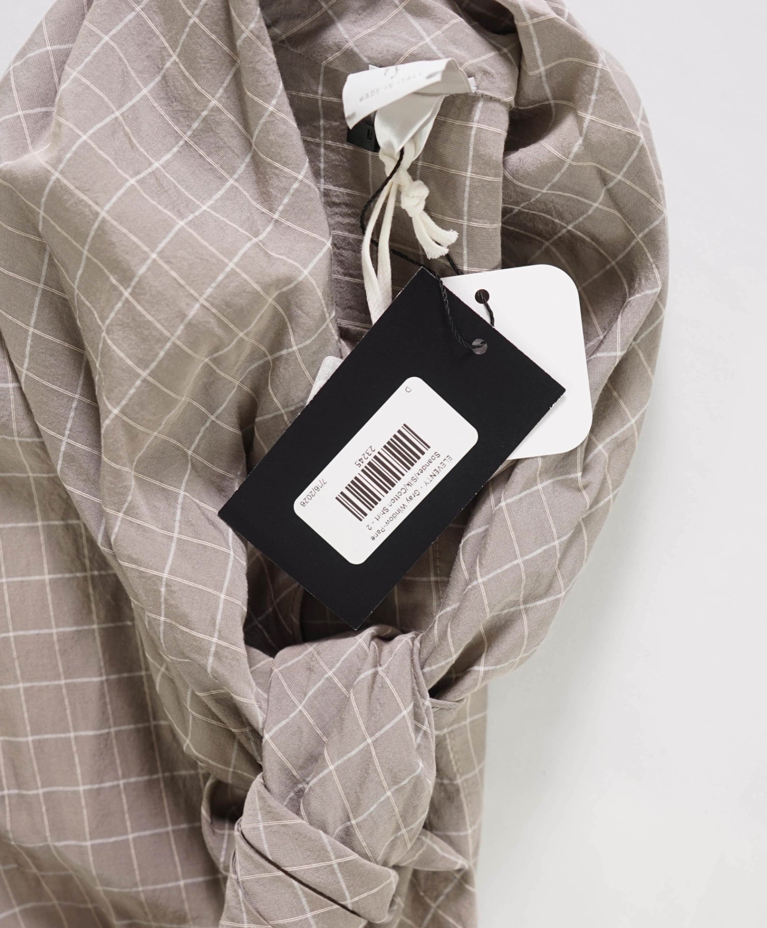 $495 ELEVENTY - Gray Spandex/Silk/Cotton Shirt - 2 US