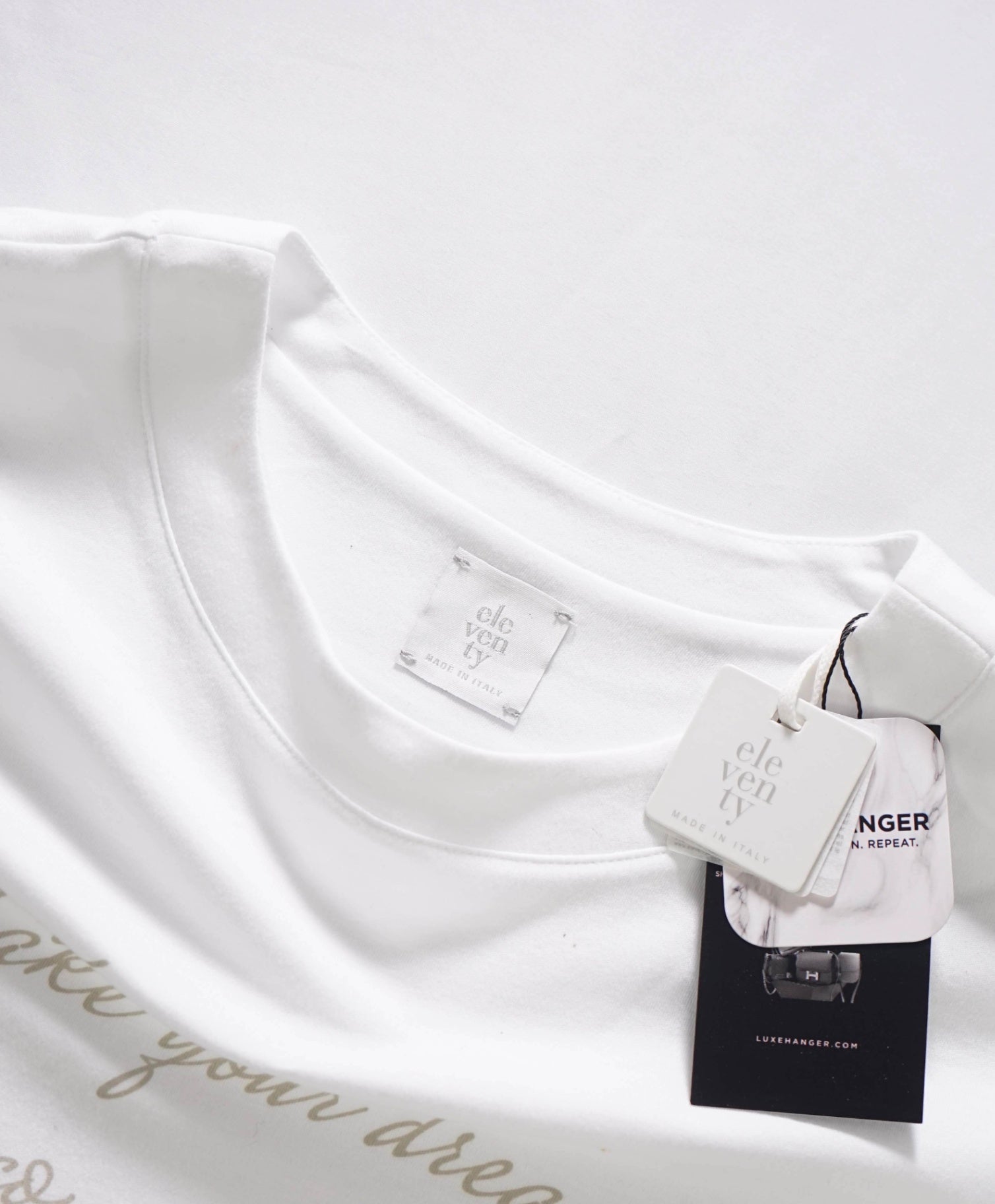 $295 ELEVENTY - White Cotton T-Shirt - S