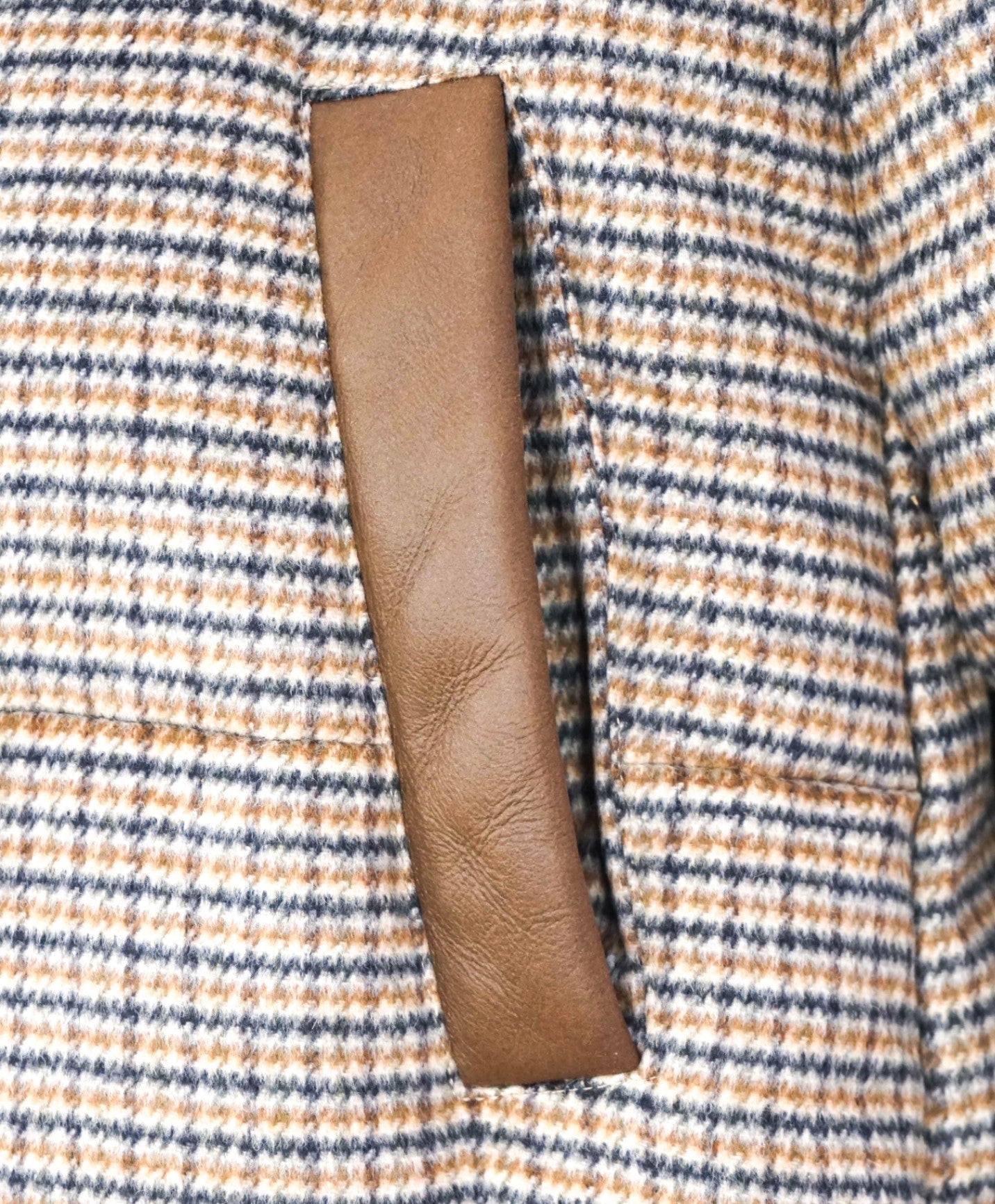 $2,995 ELEVENTY - Brown Stripe Wool/Leather/Fur Puffer Coat - S