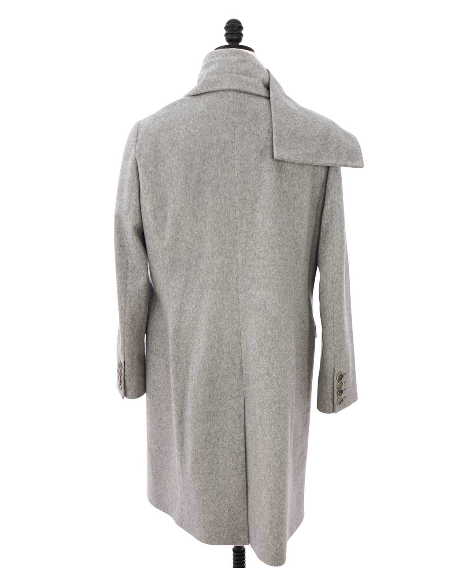$1,195 ELEVENTY - Gray Scarf Neck Wool Coat - 8 US