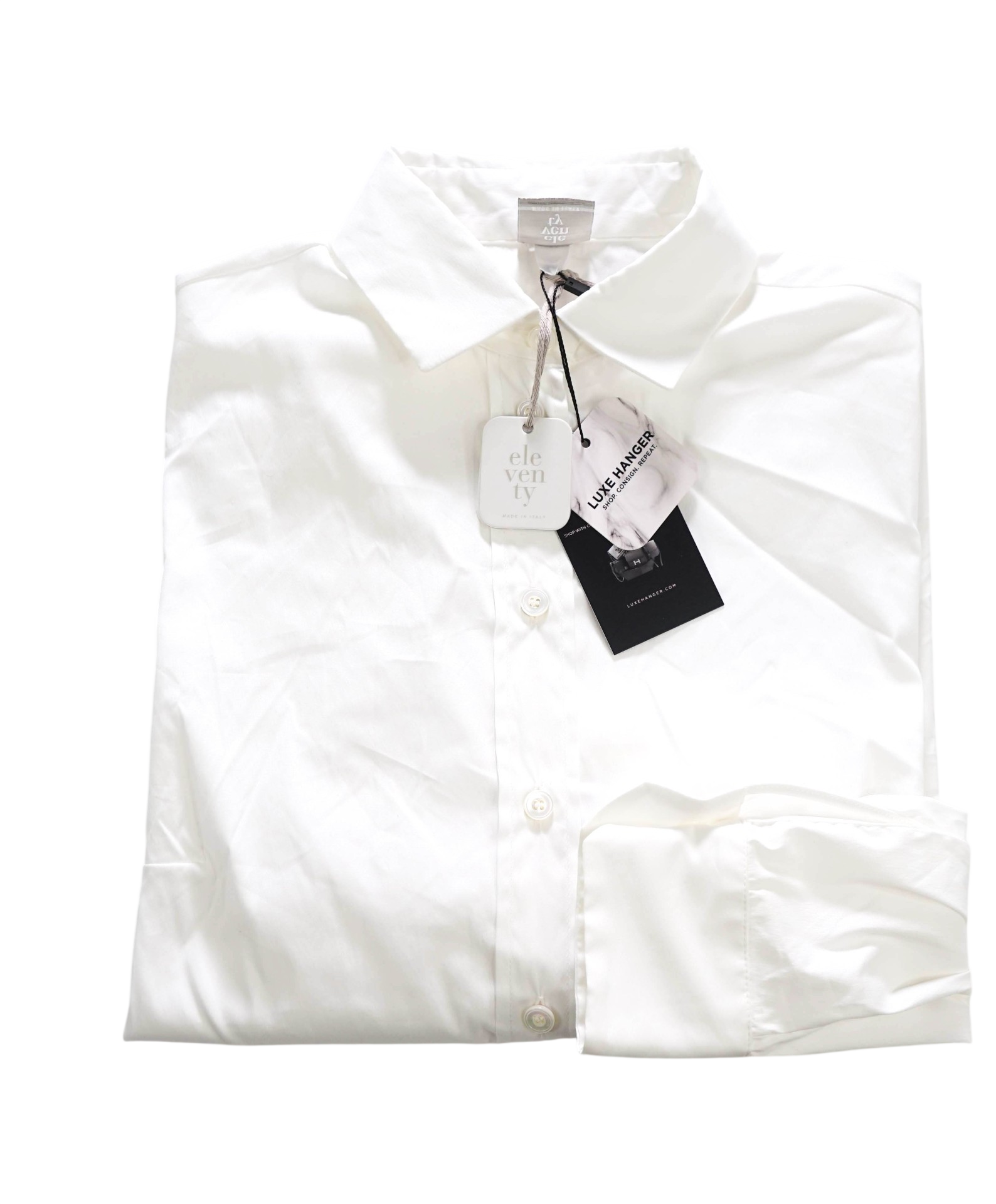 $395 ELEVENTY - White Cotton Shirt - 2US